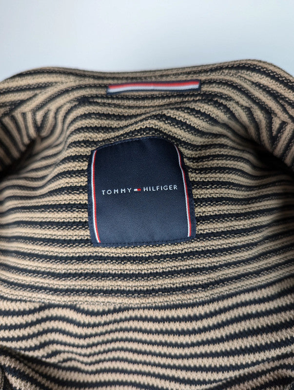 Tommy hilfiger stripe knit shacket blazer - Brown