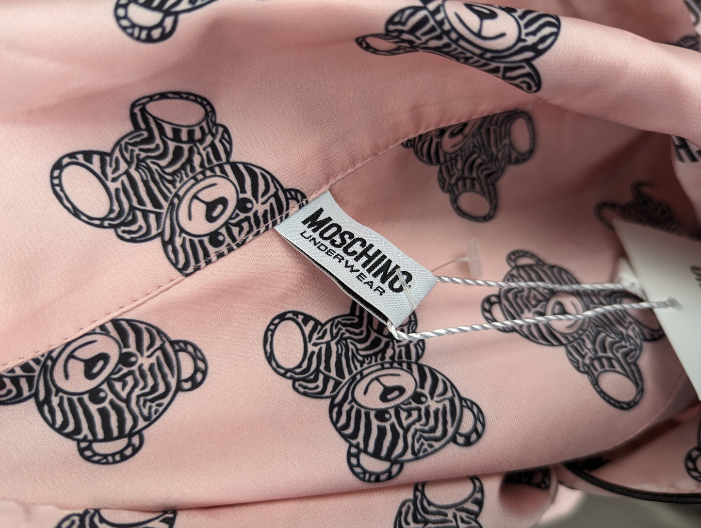 MOSCHINO Teddy Bear Motif Pyjama Top - Pink/Black