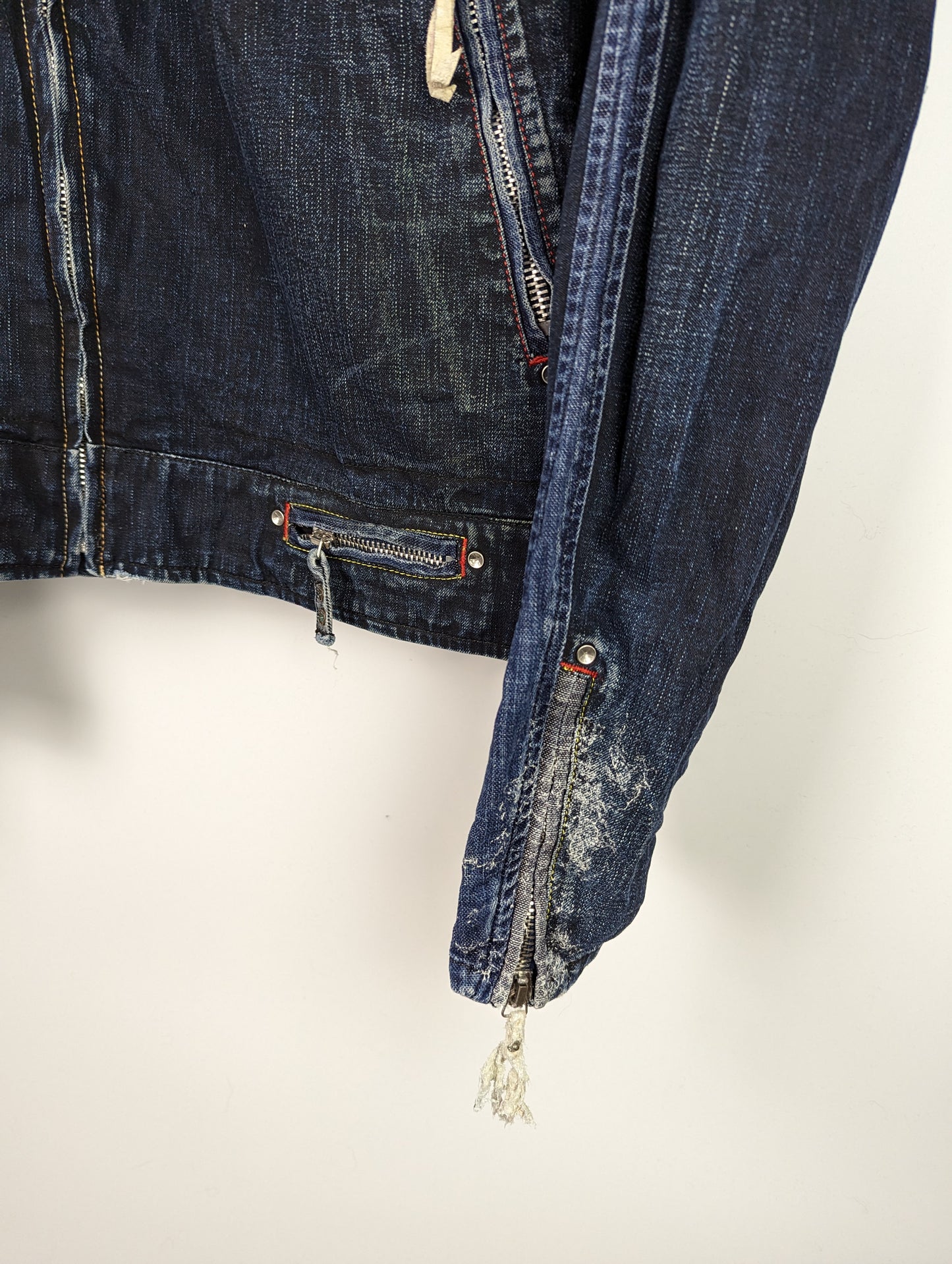 DIESEL mens doube Denim Biker Jacket - Blue