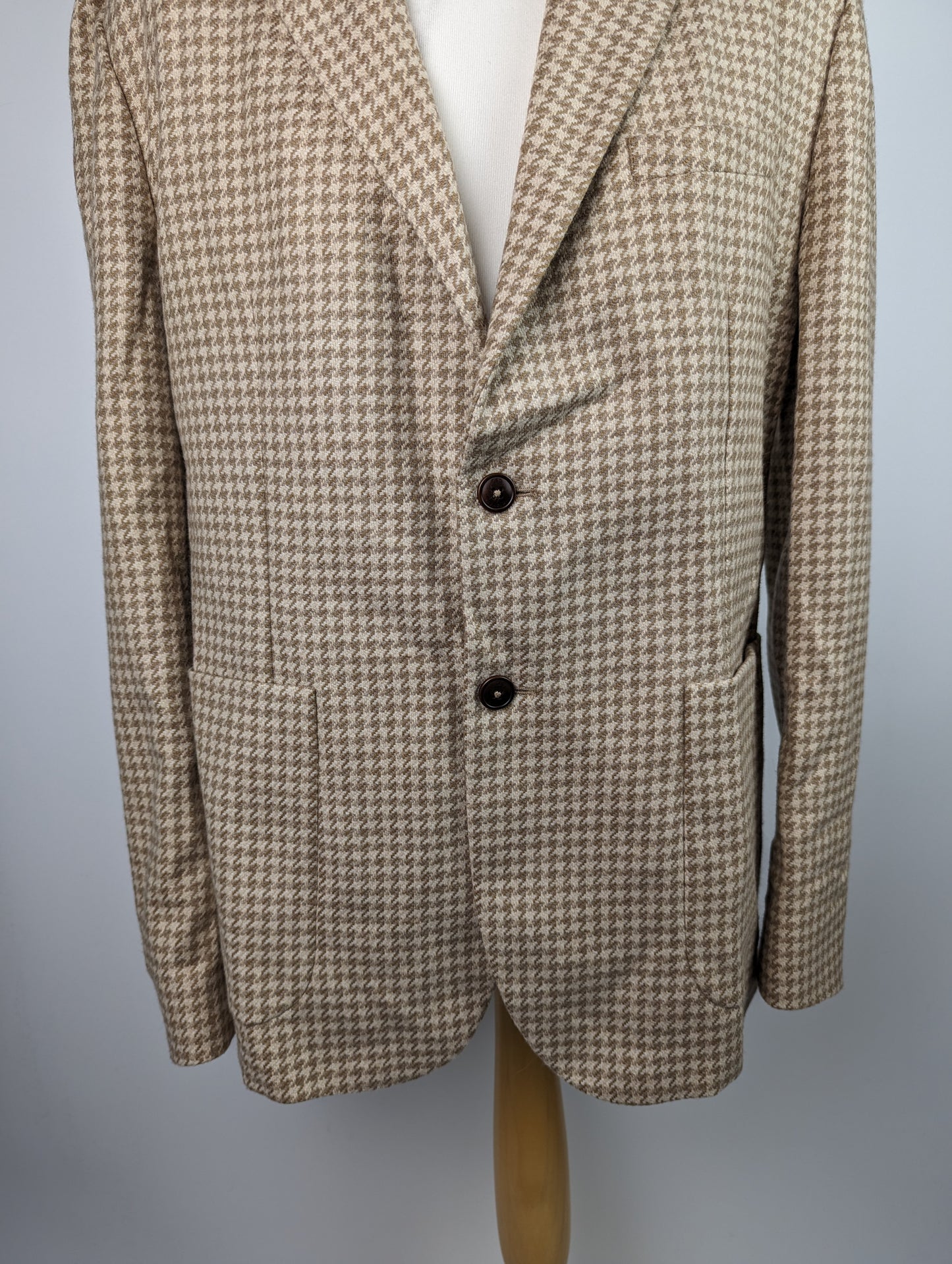 Ted Baker Mens Dogtooth Blazer - Tan Brown