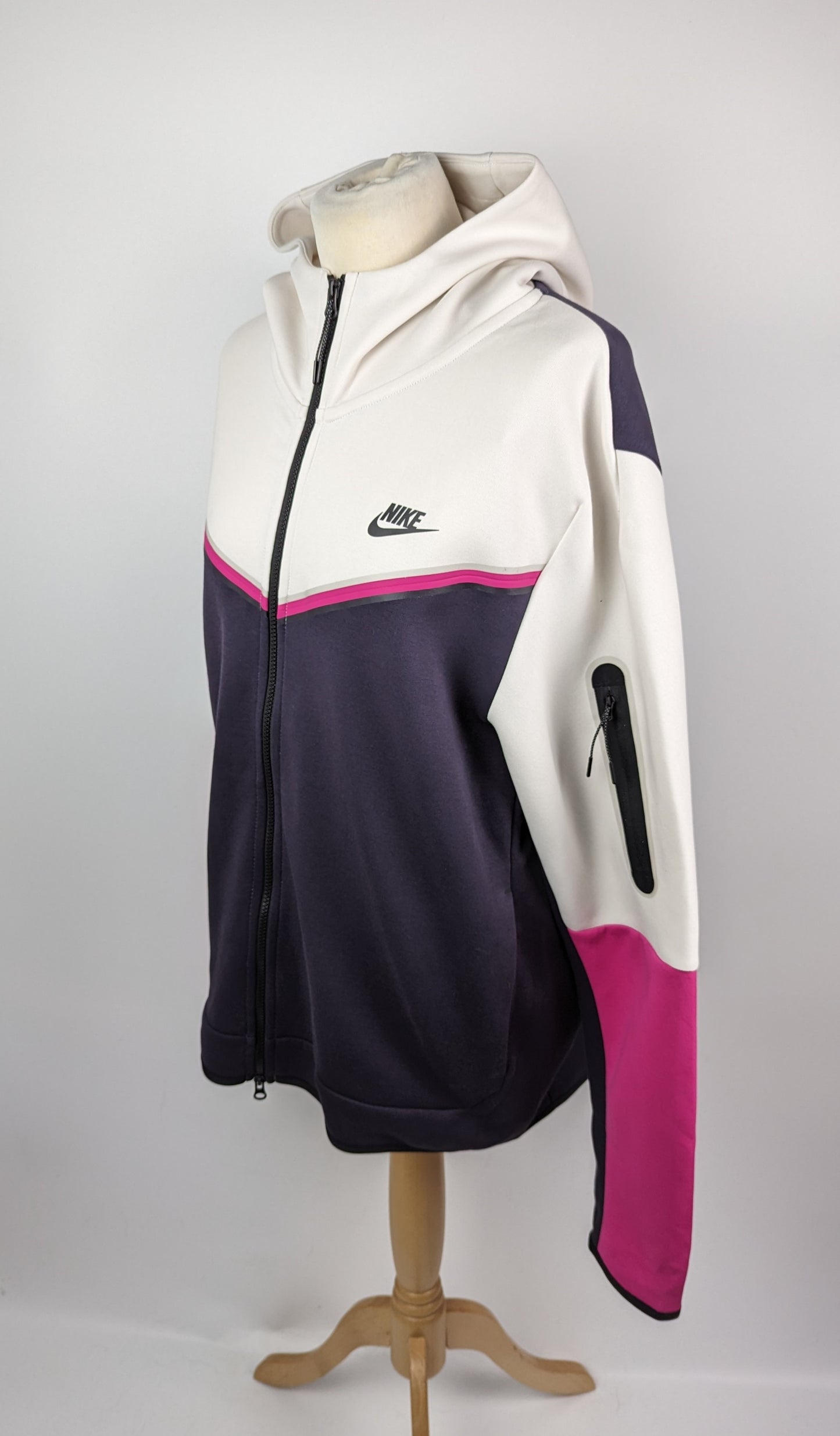 Nike Sportswear Mens Tech Fleece Full-Zip Hoodie - PHANTOM/CAVE PURPLE/ACTIVE PINK