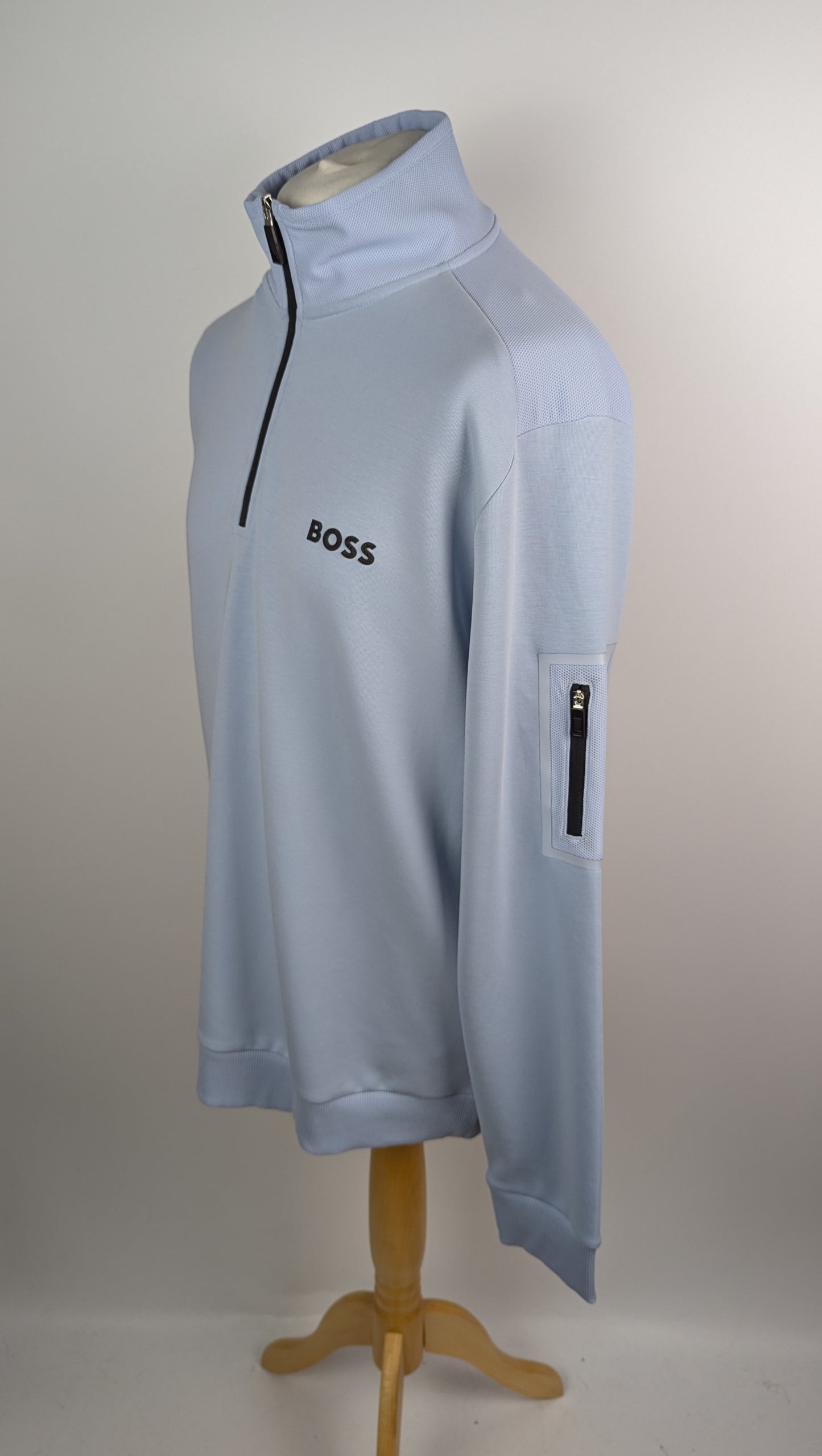 Boss Sweat 1 Mens 1/2 Zip Sweatshirt - Blue