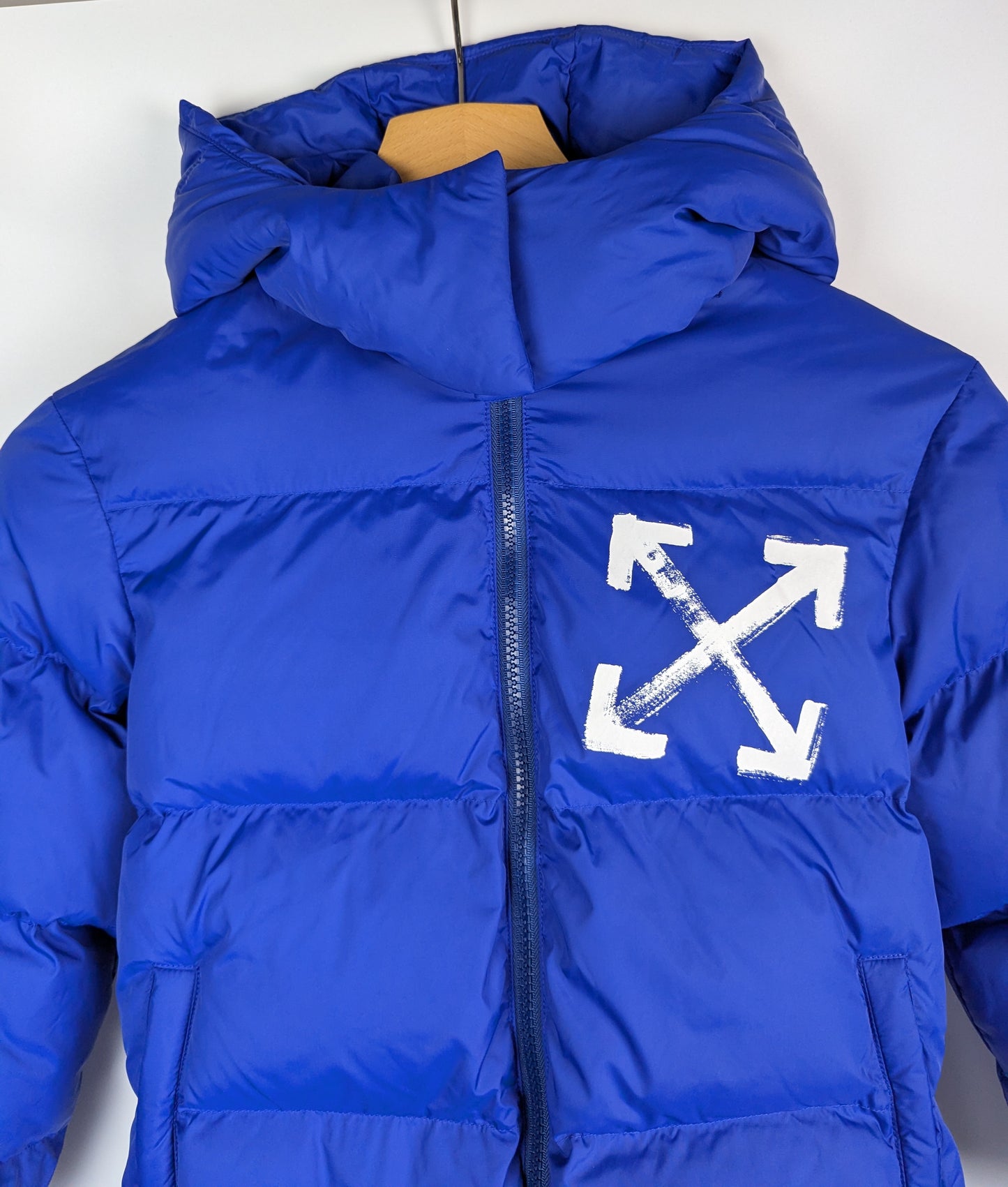 OFF WHITE Off Script Puffer Jacket Junior - Blue