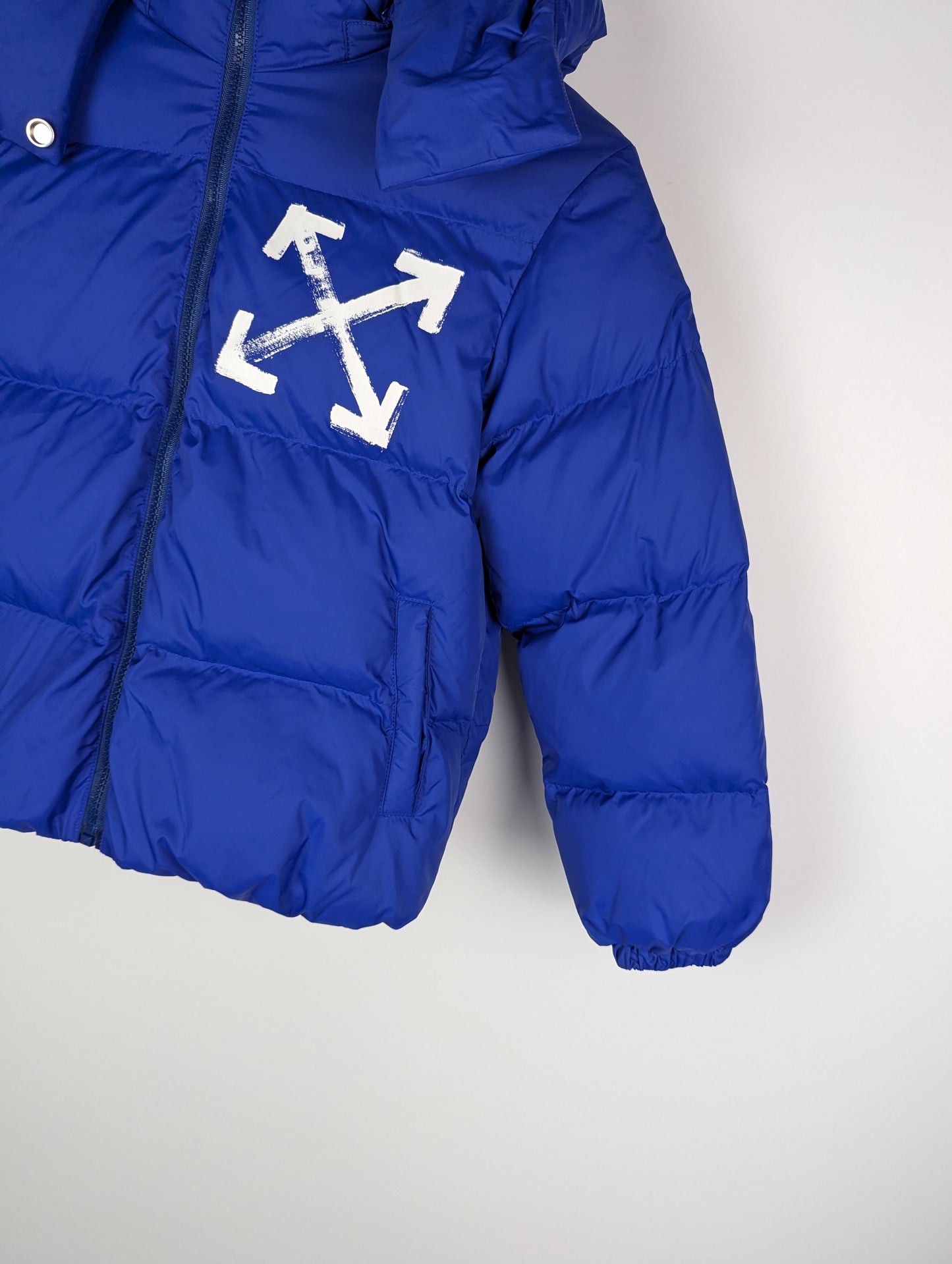 OFF WHITE Off Script Puffer Jacket Junior - Blue
