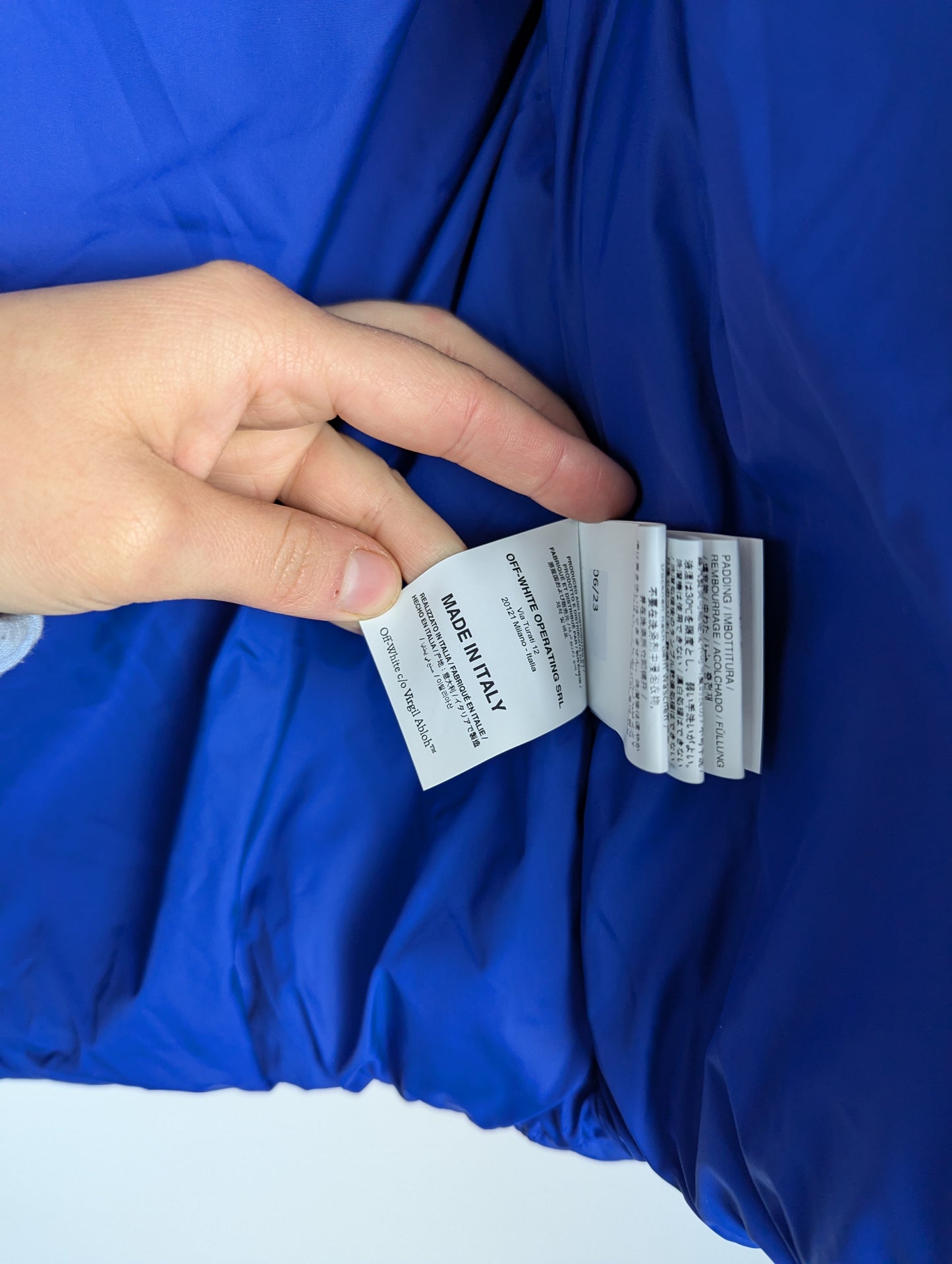 OFF WHITE Off Script Puffer Jacket Junior - Blue