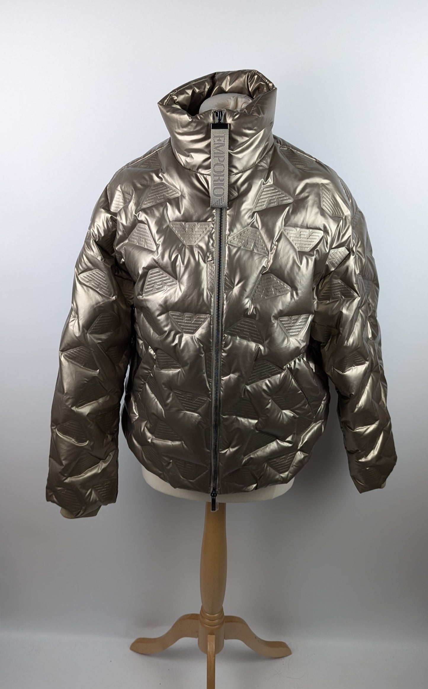Emporio Armani Debossed Padded Down jacket - Gold