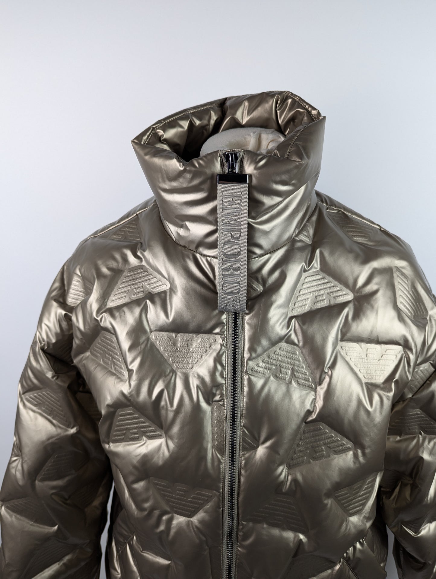Emporio Armani Debossed Padded Down jacket - Gold