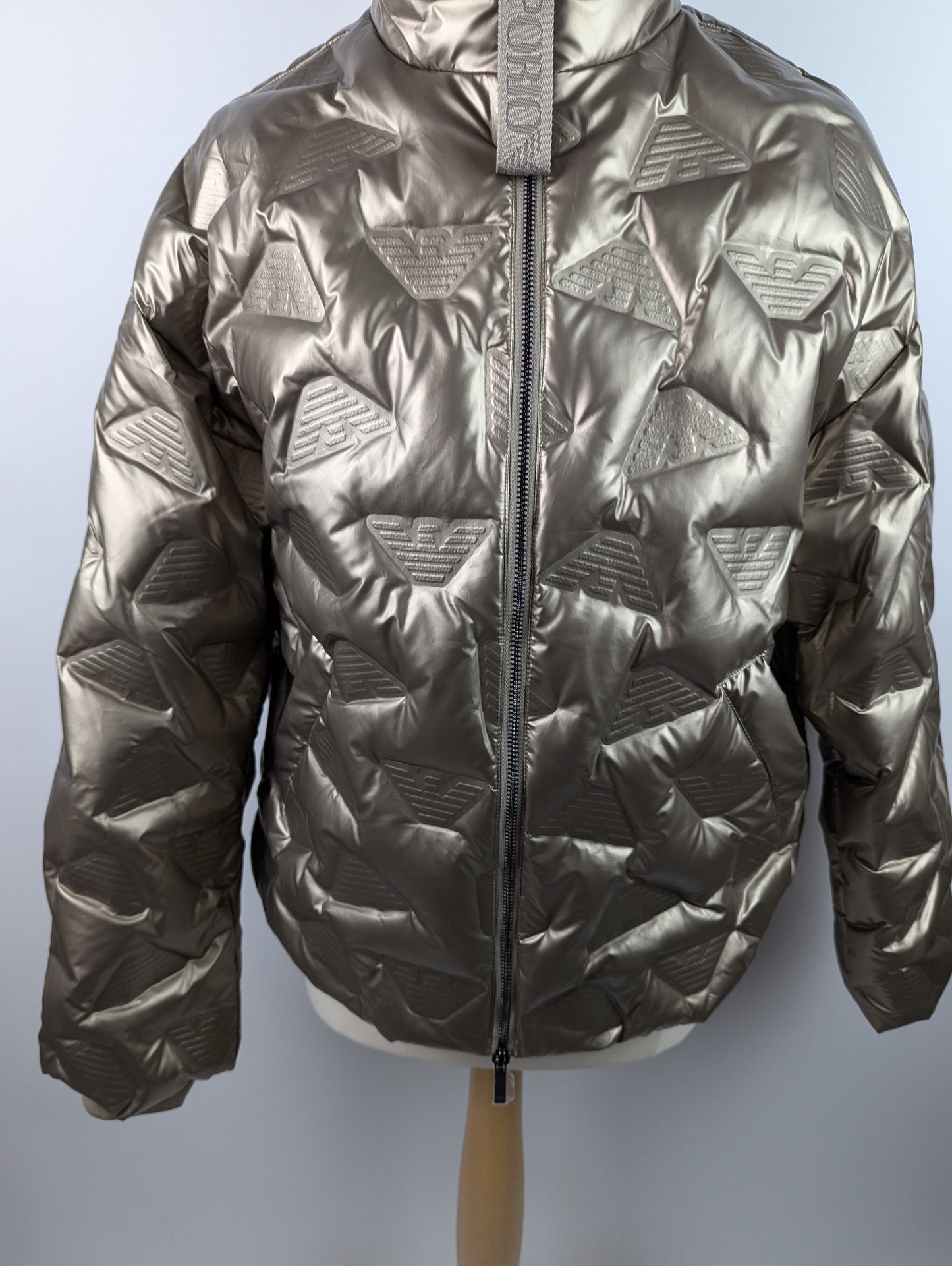 Emporio Armani Debossed Padded Down jacket - Gold