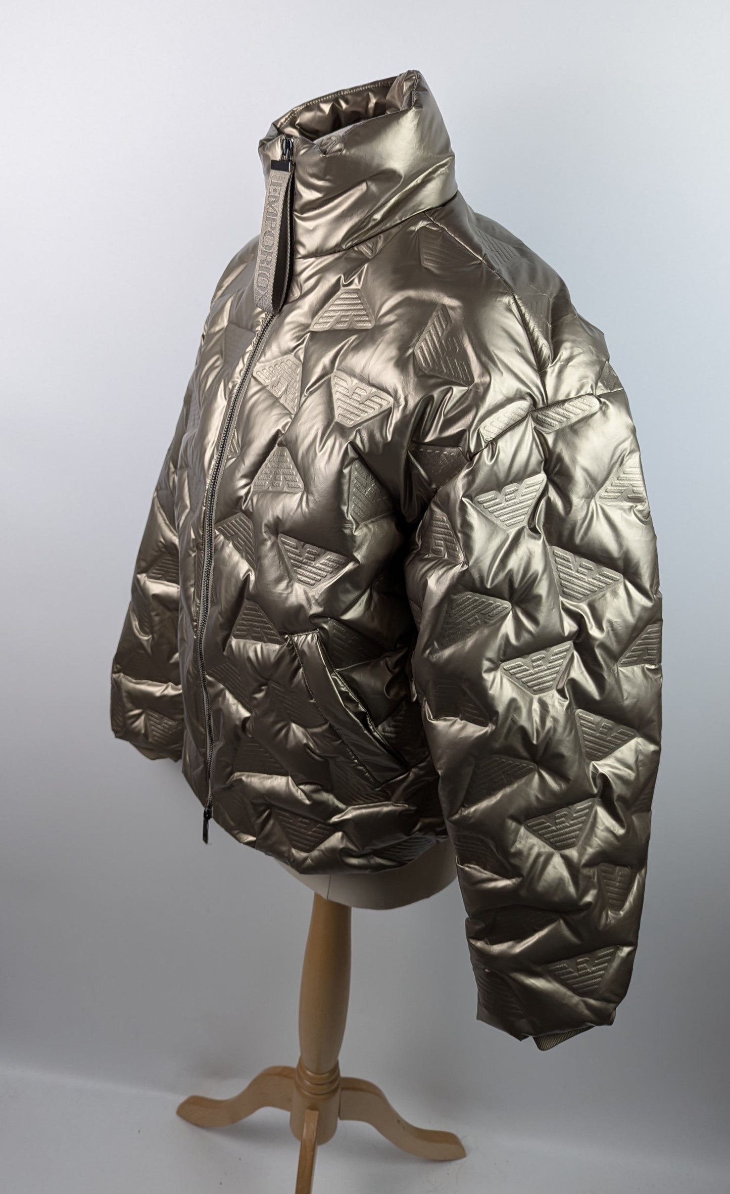 Emporio Armani Debossed Padded Down jacket - Gold