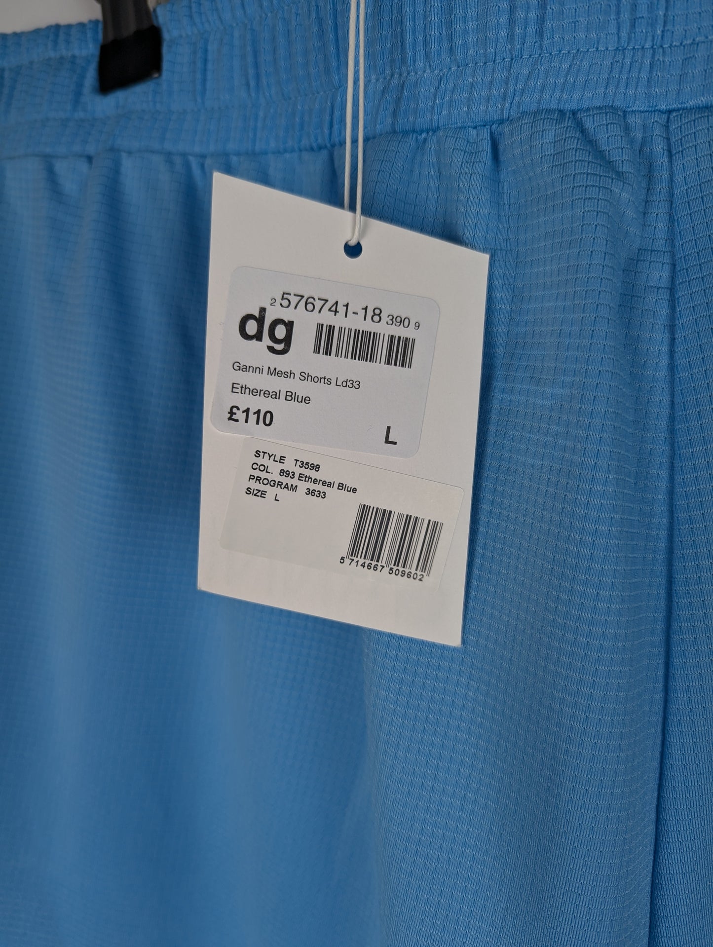 GANNI Womens Active Mesh Shorts - Ethereal Blue