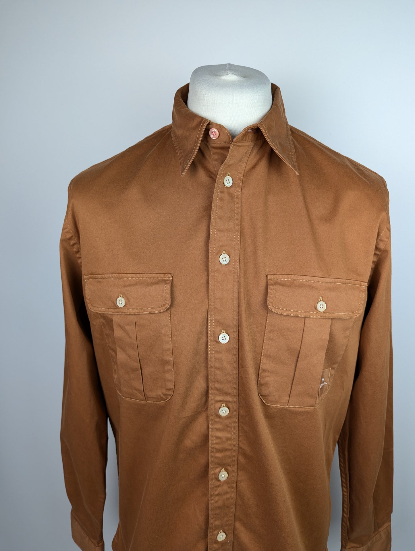 PS Paul Smith Mens Button Up Overshirt - Brown