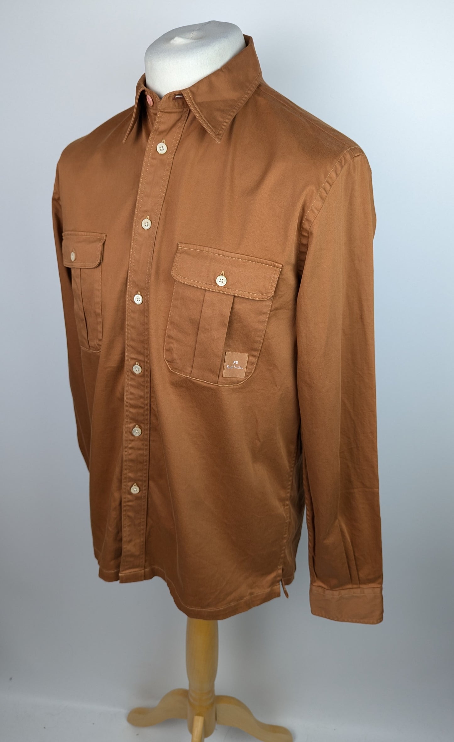 PS Paul Smith Mens Button Up Overshirt - Brown