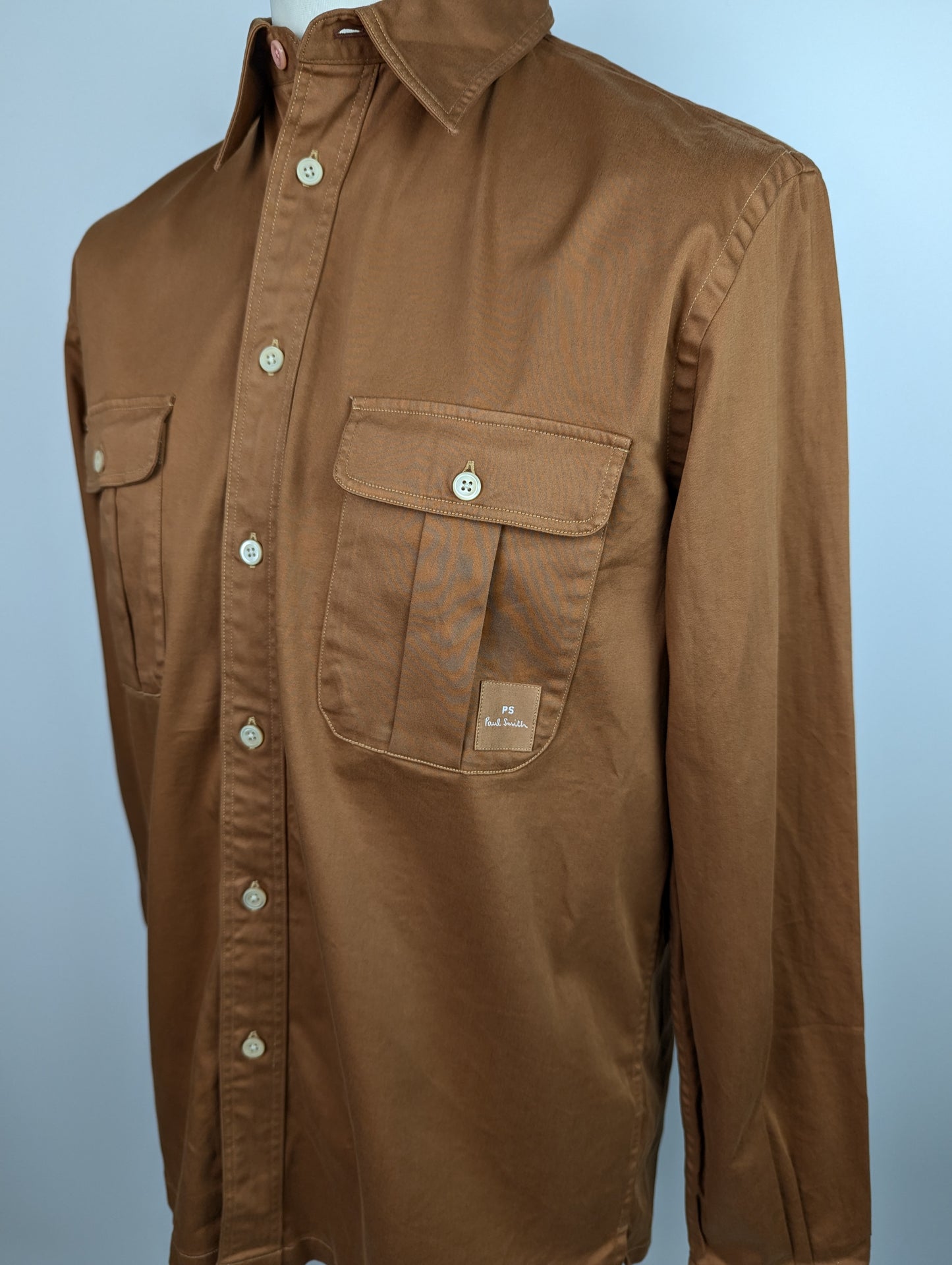 PS Paul Smith Mens Button Up Overshirt - Brown