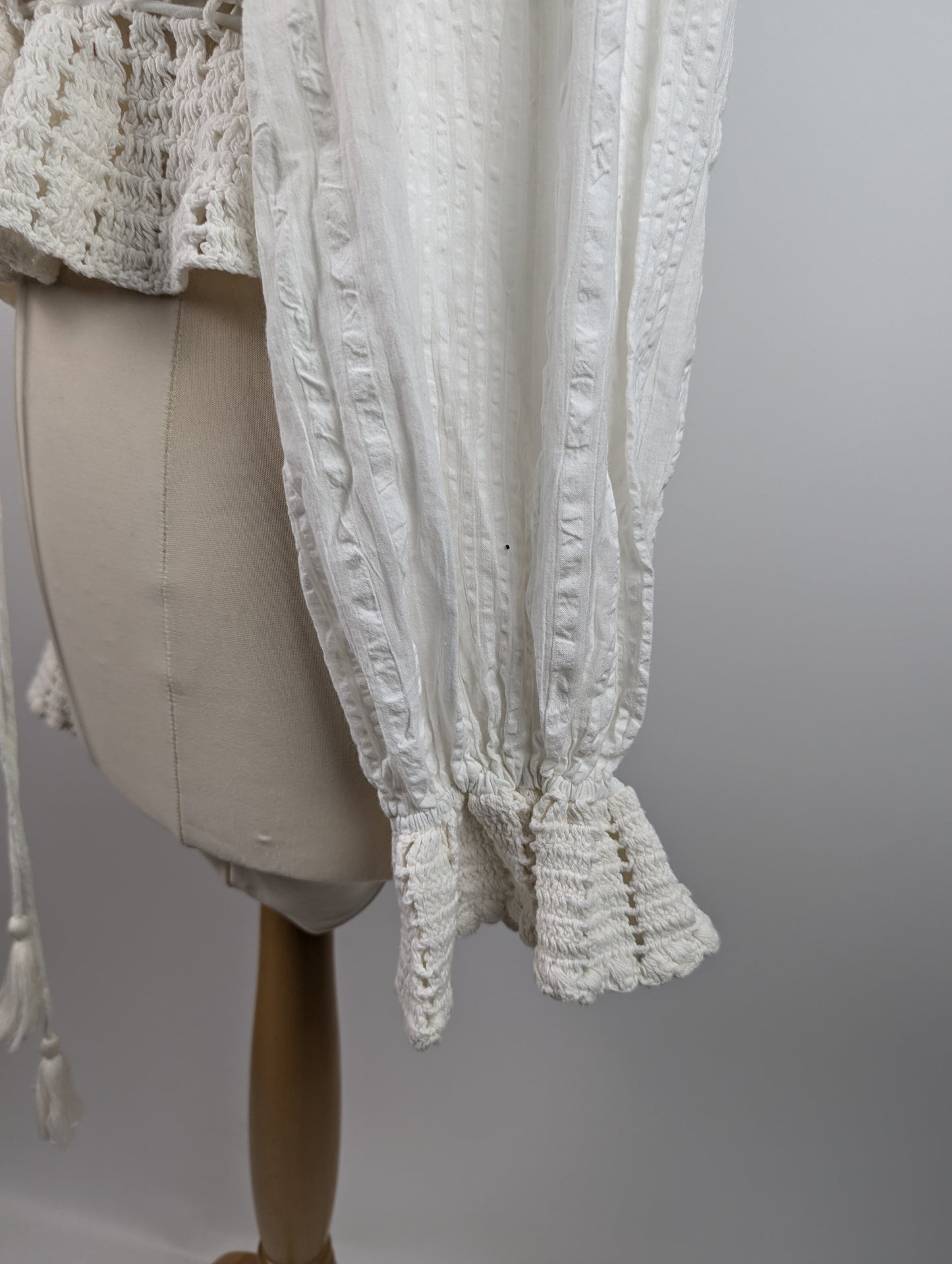 Free People Megan Crochet Top - White / Ivory