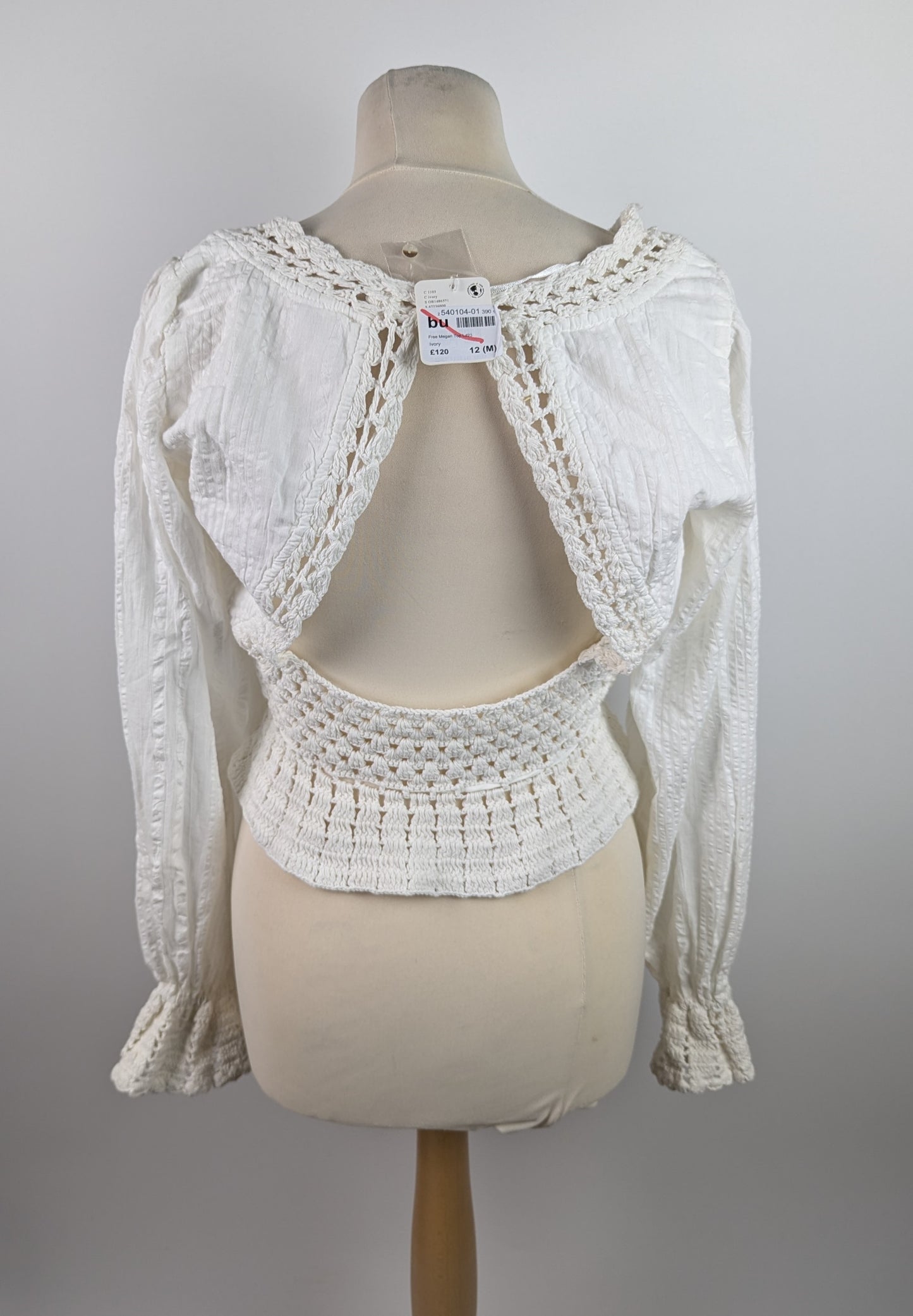 Free People Megan Crochet Top - White / Ivory