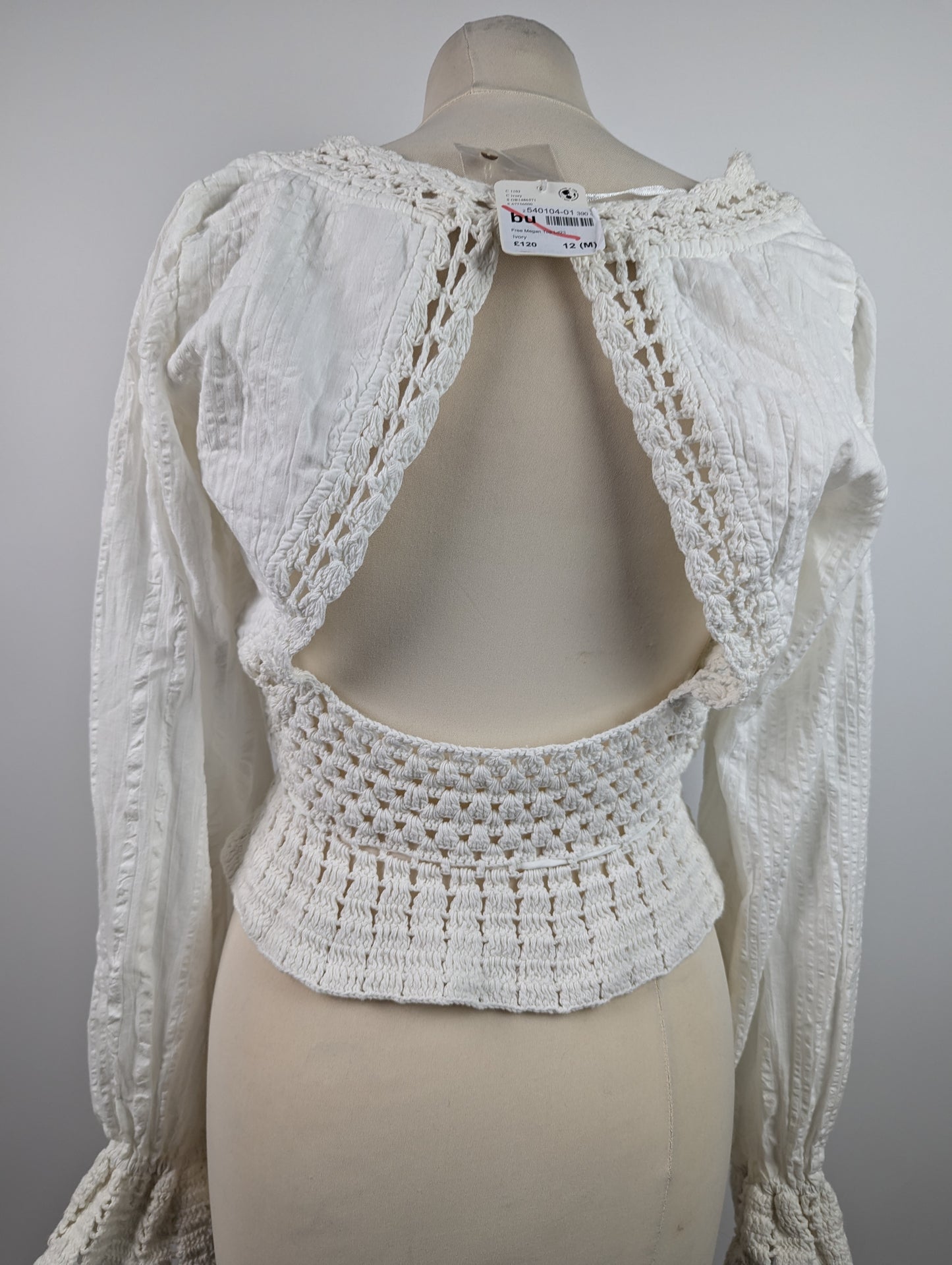 Free People Megan Crochet Top - White / Ivory
