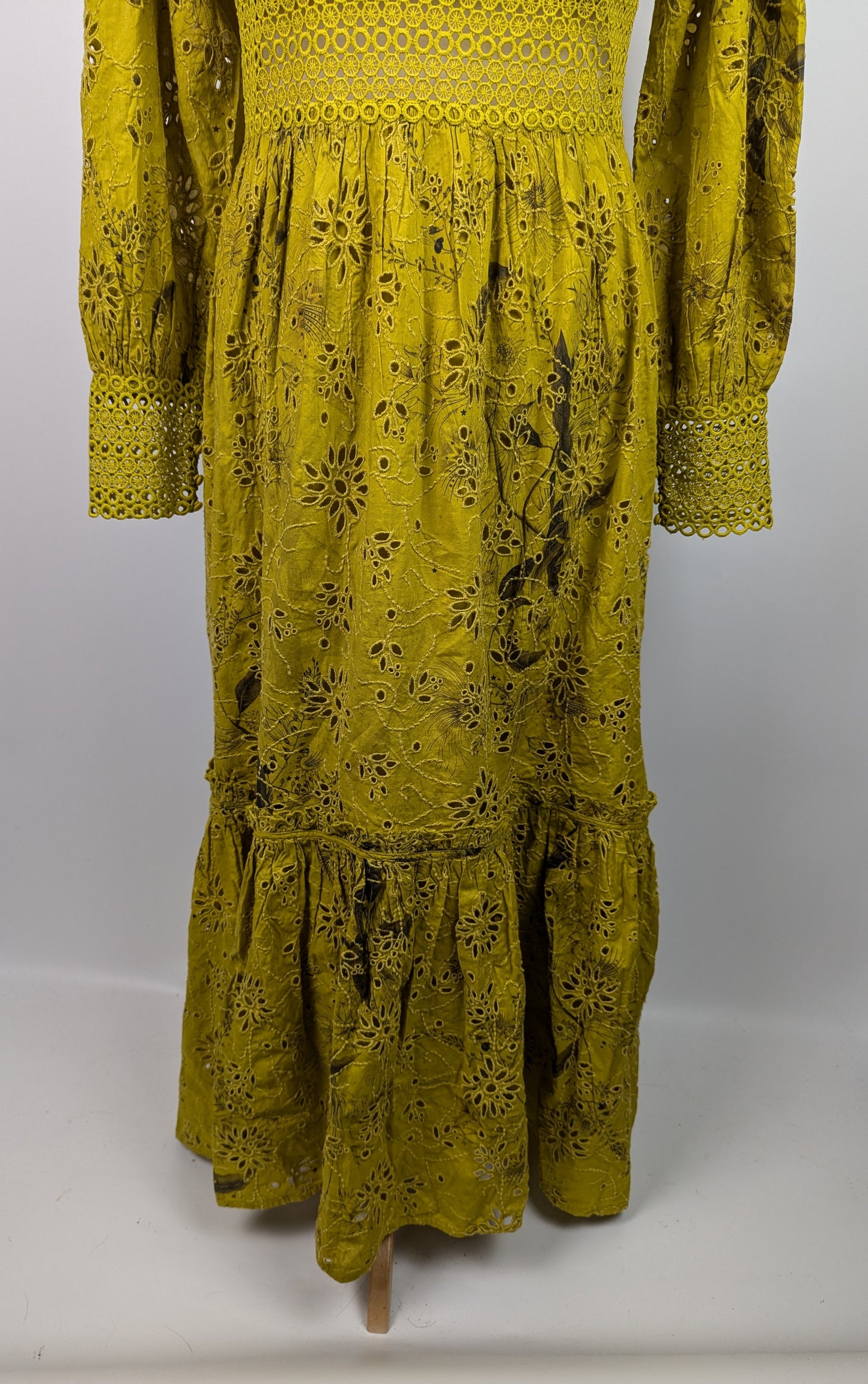 ALLSAINTS Sia Demoir Broderie Dress - Garden Olive