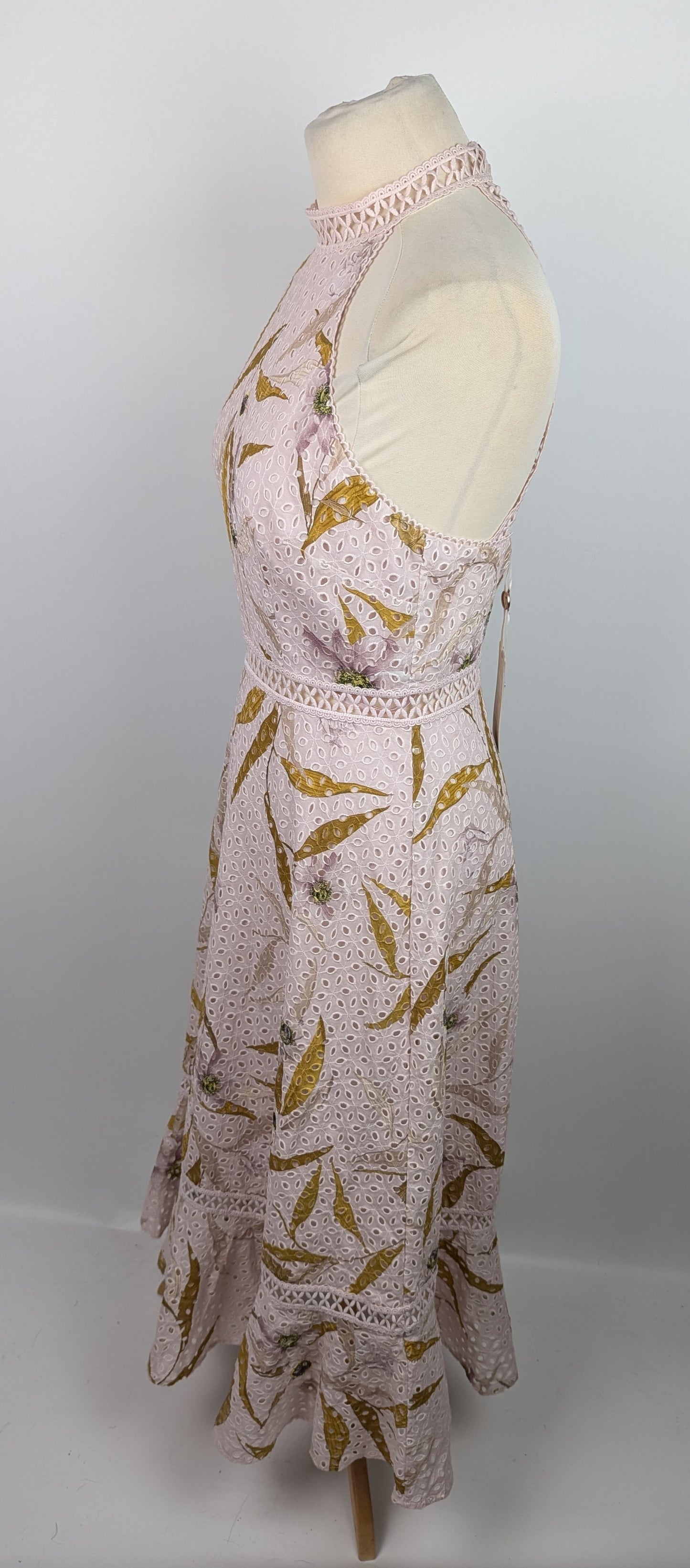 Ted Baker Floxyy Cabana Broderie Anglaise Halter Neck Midi Dress - Light Pink