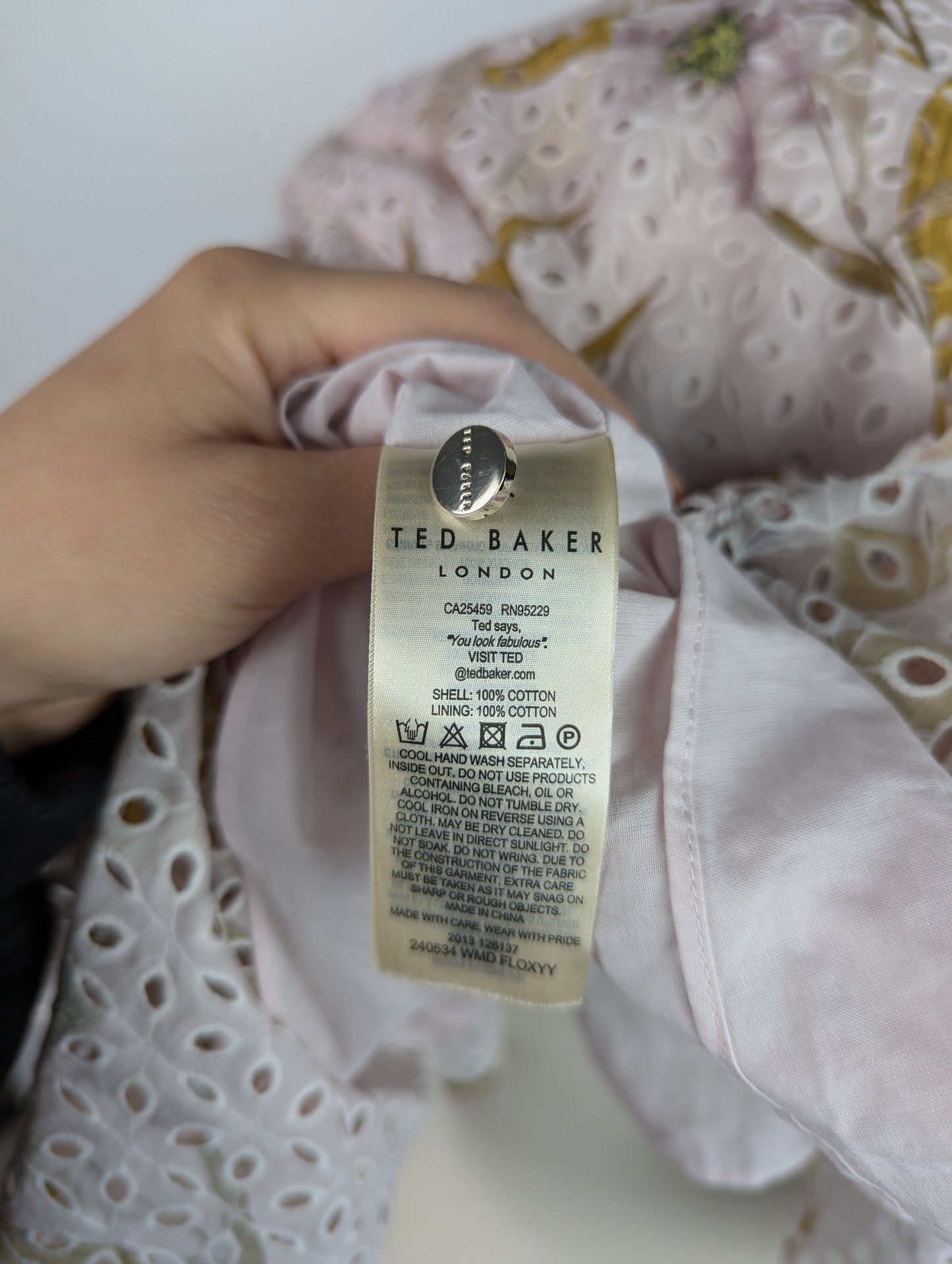 Ted Baker Floxyy Cabana Broderie Anglaise Halter Neck Midi Dress - Light Pink