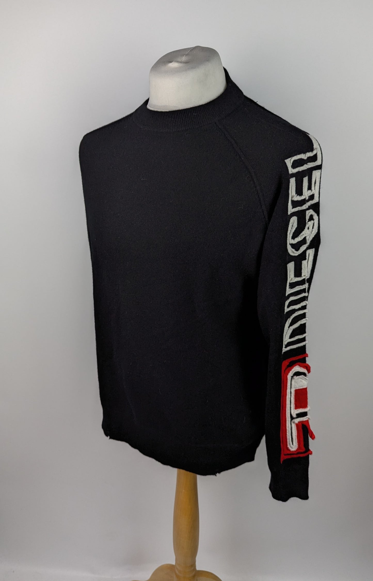 Diesel Mens K-Saria logo-intarsia jumper - Black