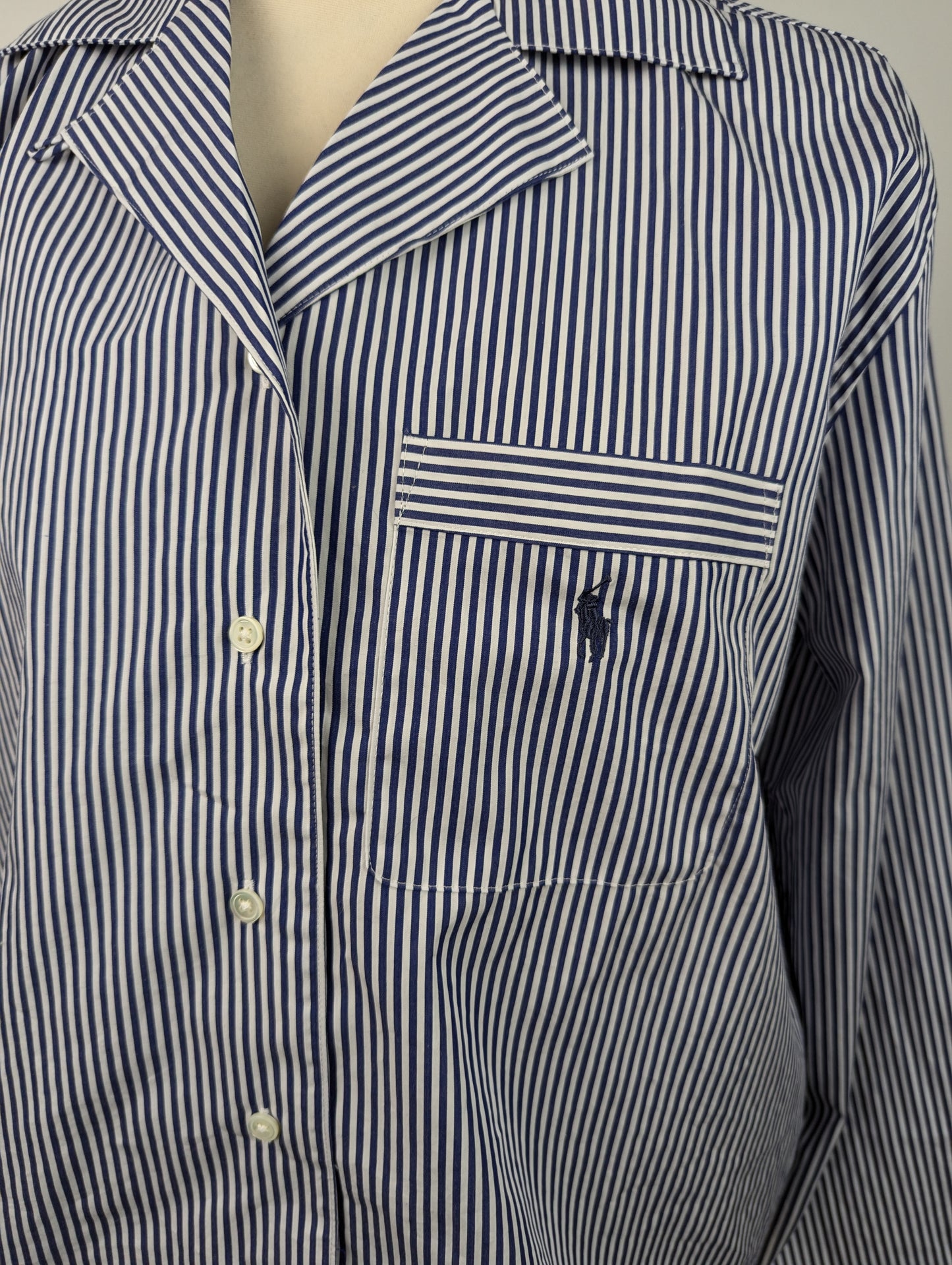 POLO RALPH LAUREN Long Sleeve Poplin Pyjama Set - Blue
