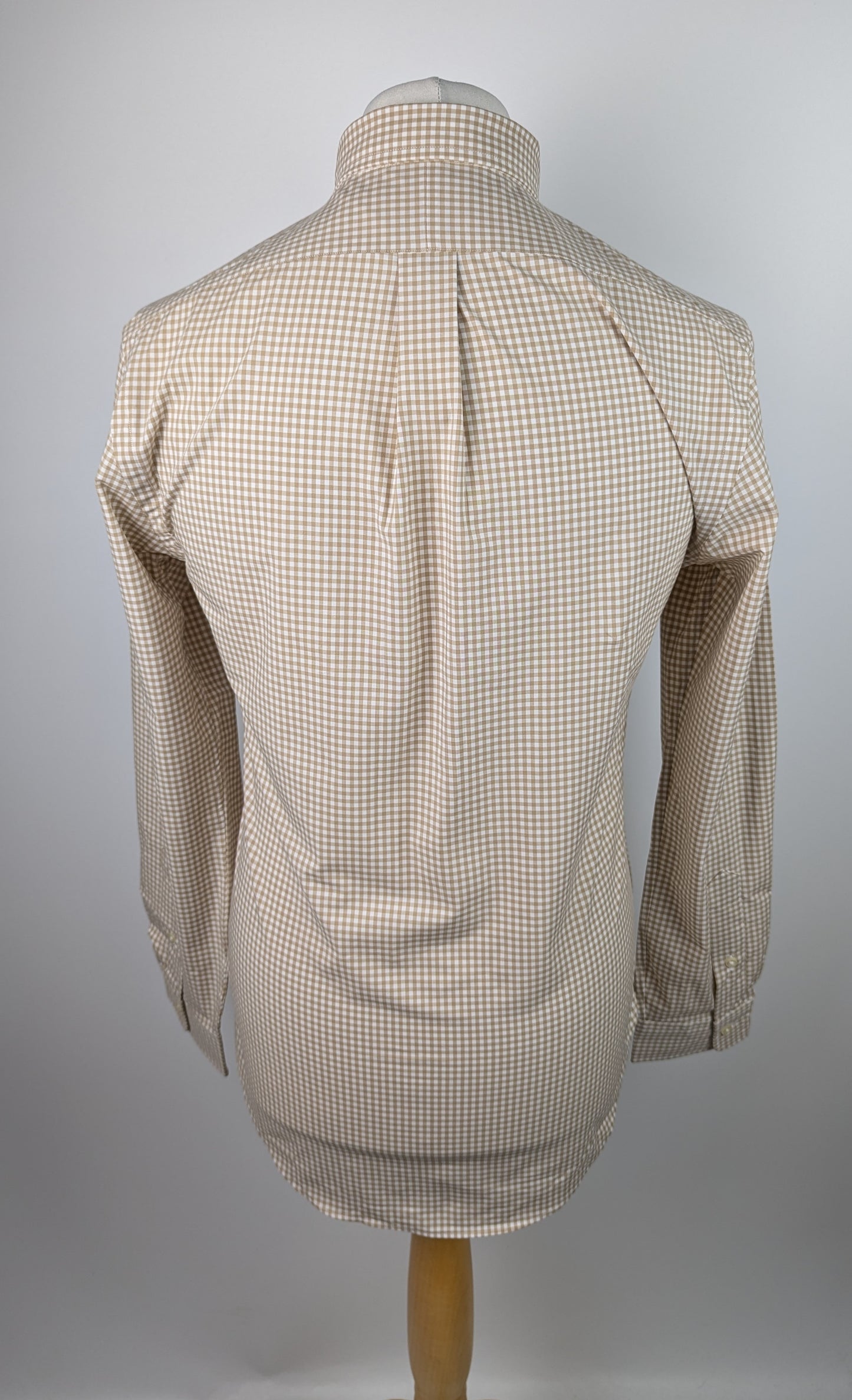 Polo Ralph Lauren Slim Fit Gingham Poplin Shirt - Khaki Brown