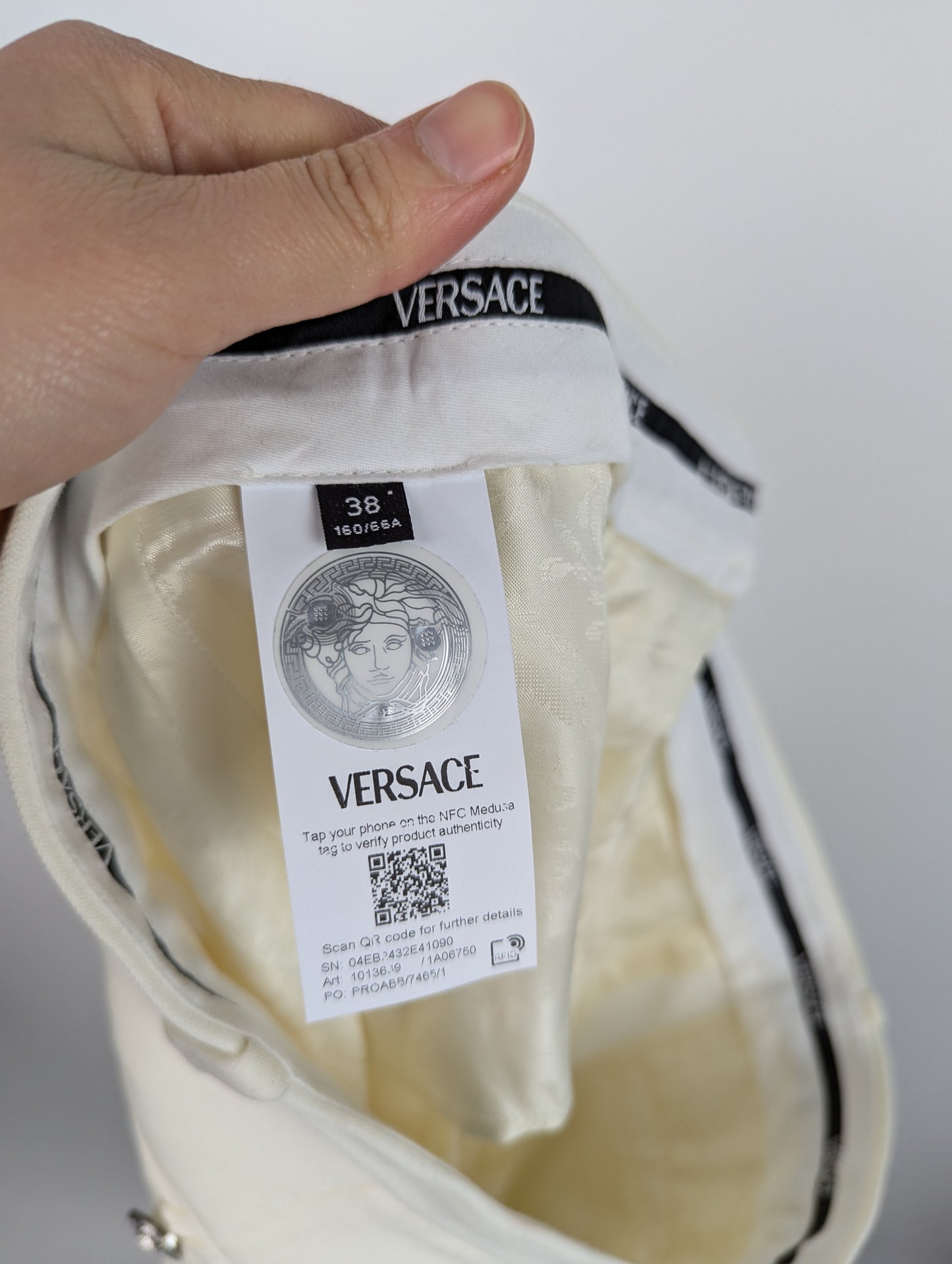 VERSACE Womens Formal Trousers - Off White / Cream