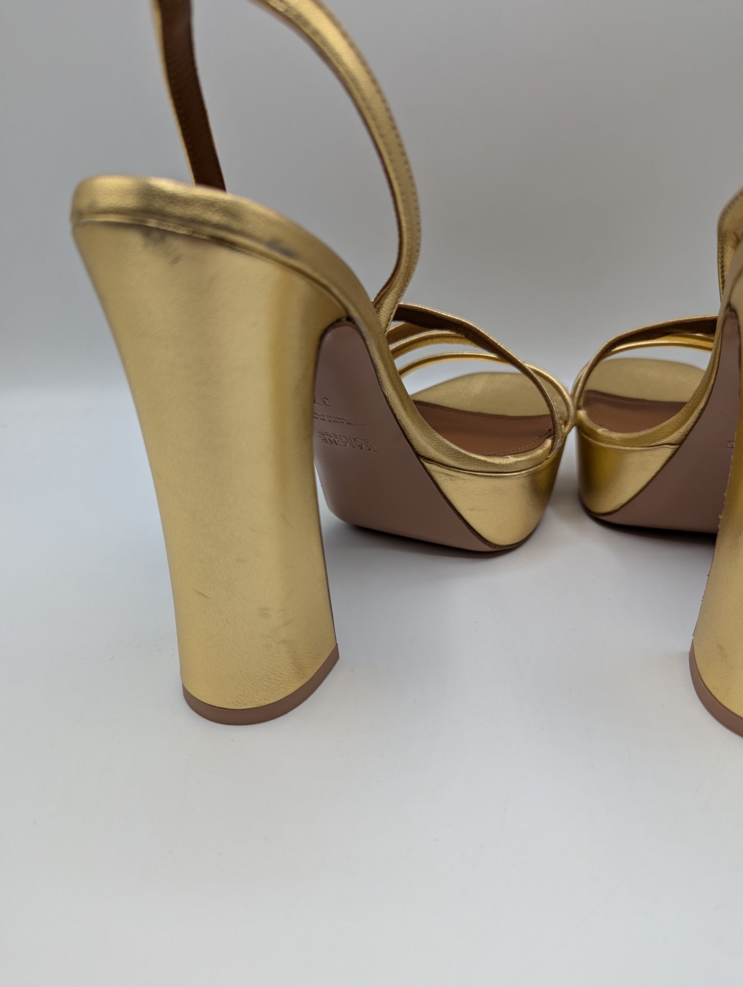 Malone Souliers Amaya 125 leather platform sandals - Gold