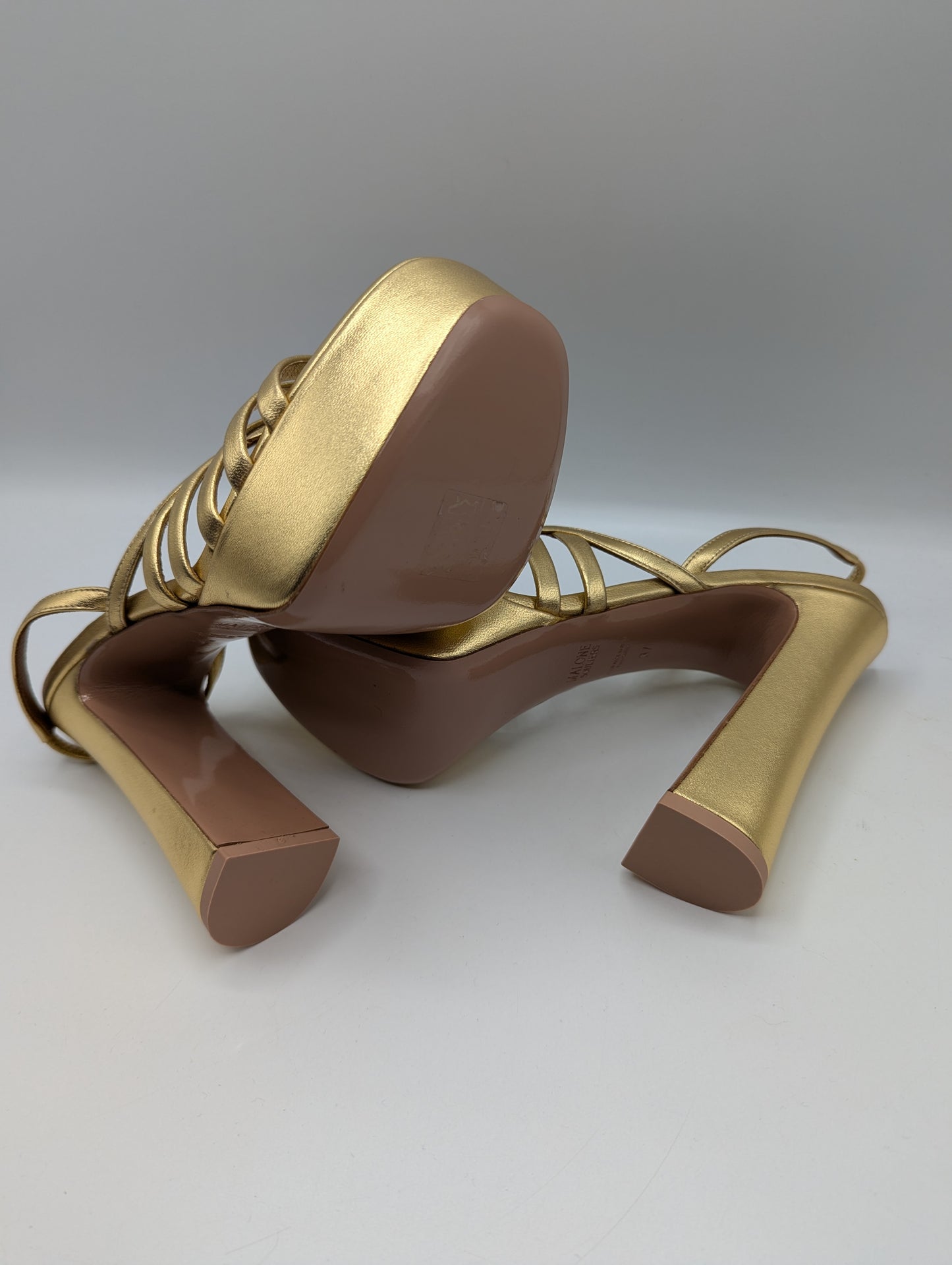 Malone Souliers Amaya 125 leather platform sandals - Gold