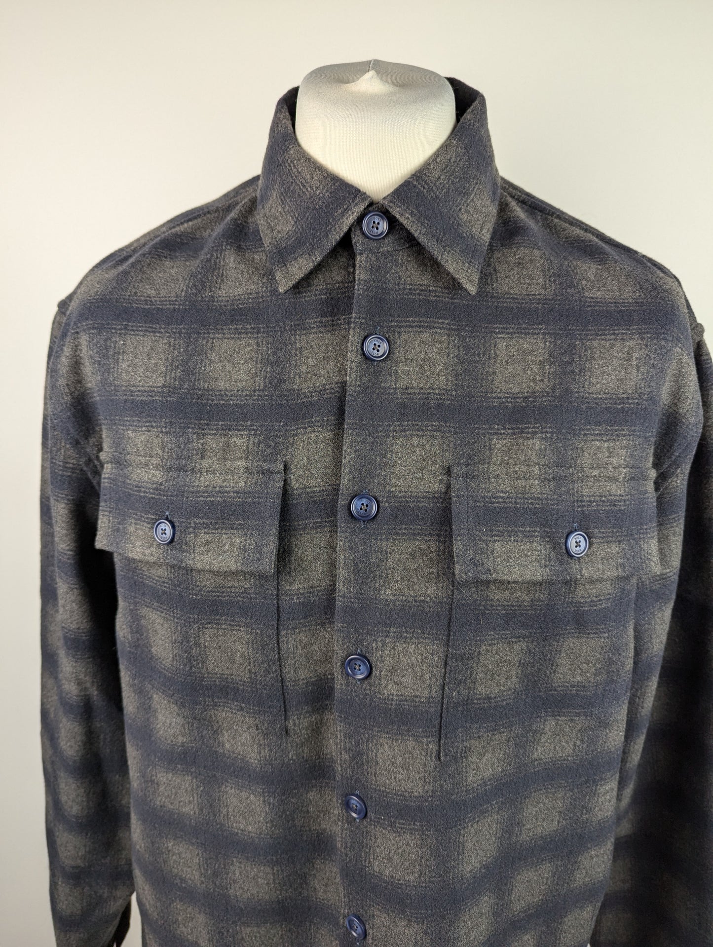 BOSS Relaxed Fit Check C-Owen Shirt - Medium Grey