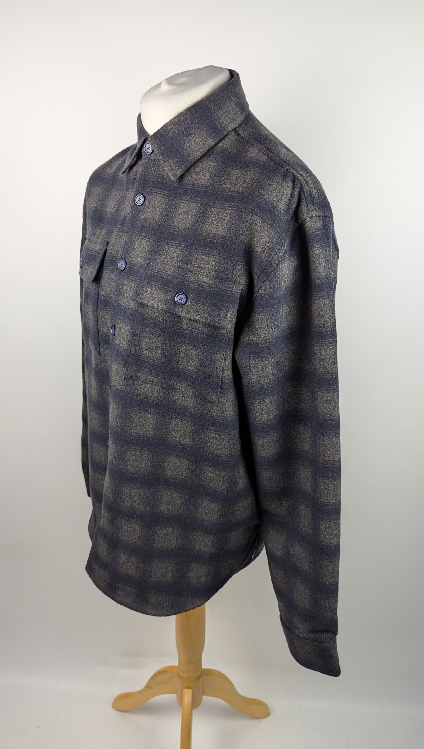 BOSS Relaxed Fit Check C-Owen Shirt - Medium Grey