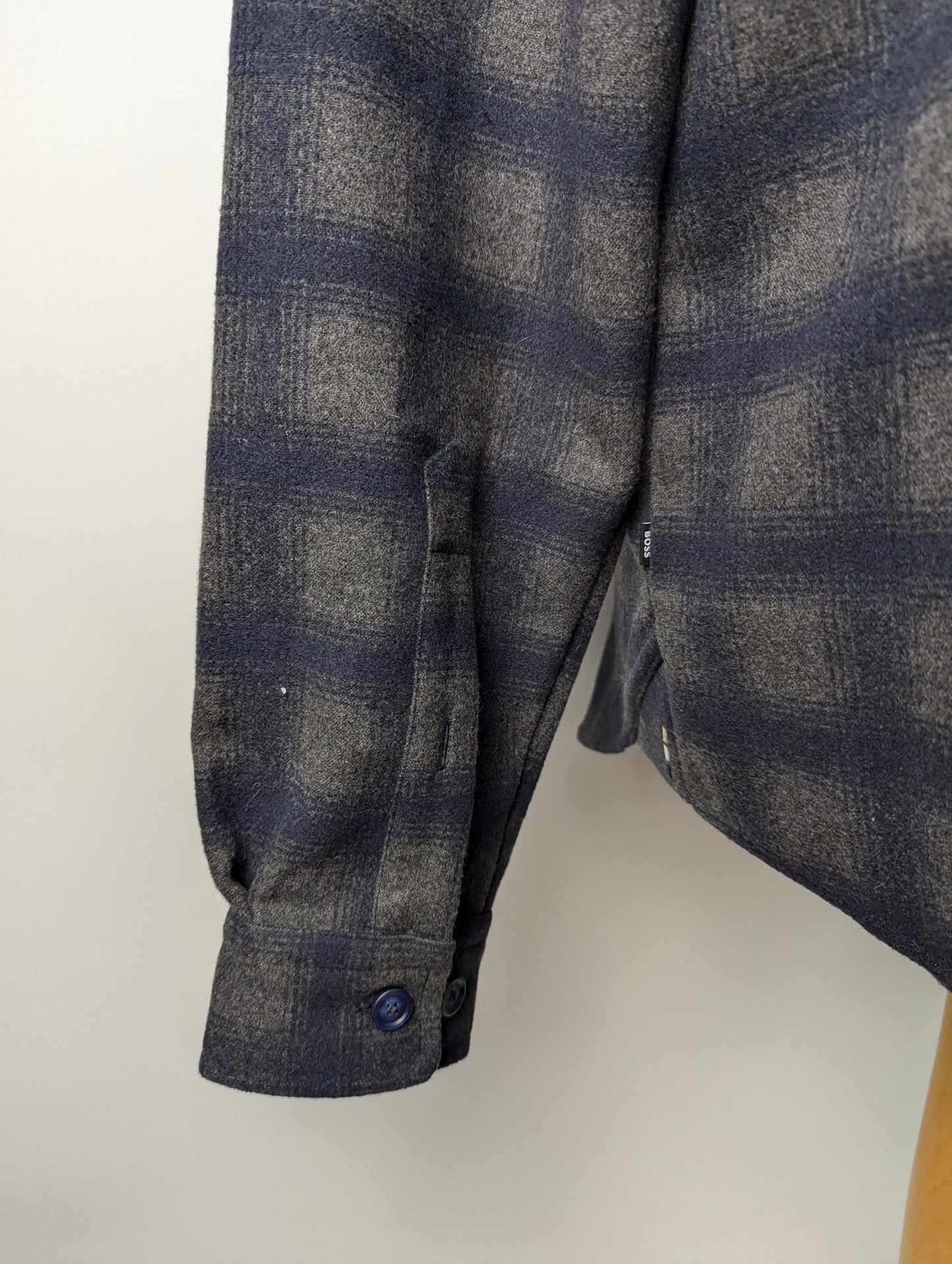 BOSS Relaxed Fit Check C-Owen Shirt - Medium Grey