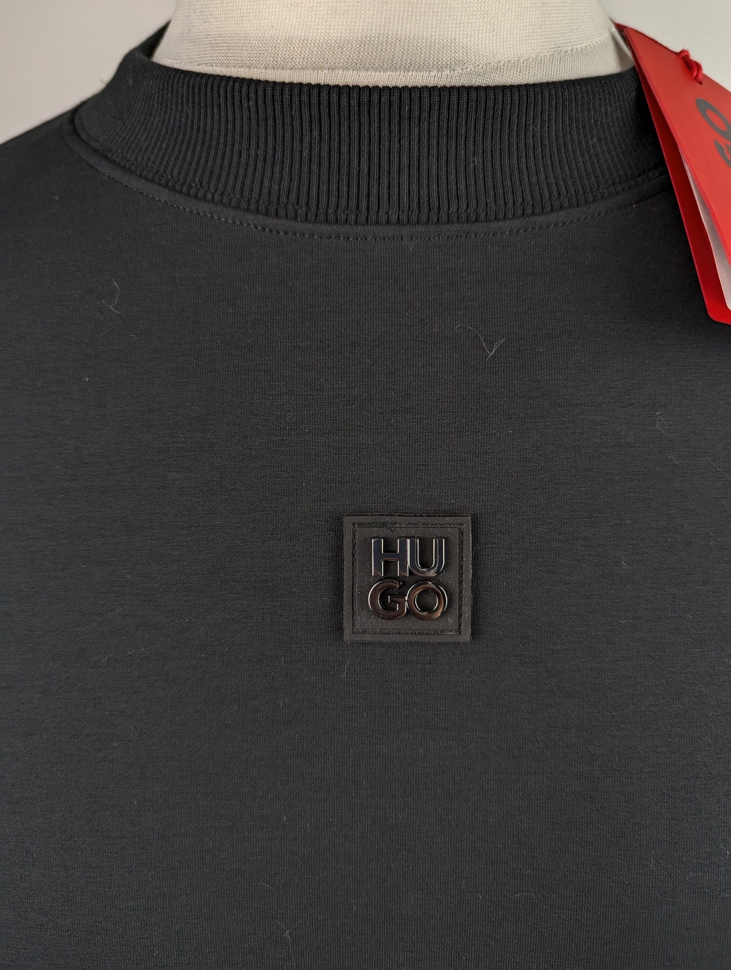 HUGO Mens Dettil Logo Crew Jumper - Black