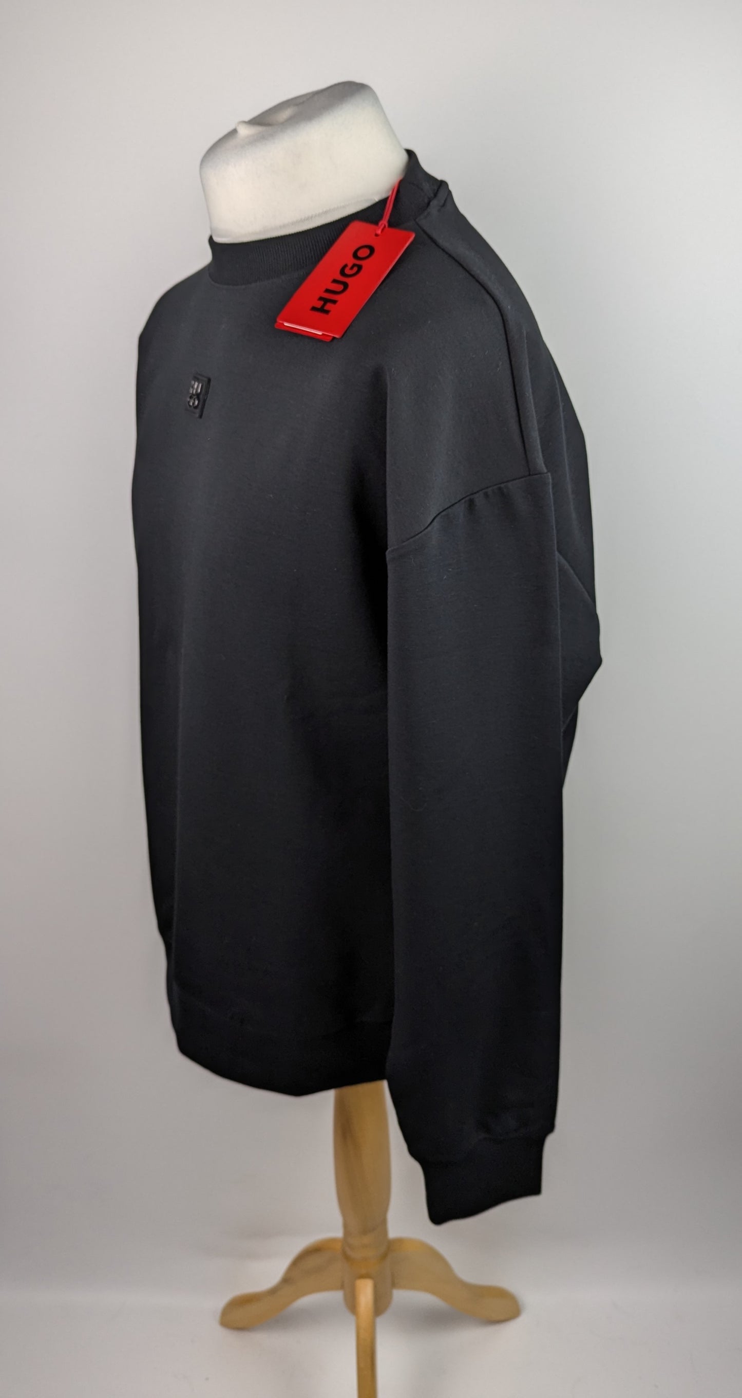 HUGO Mens Dettil Logo Crew Jumper - Black