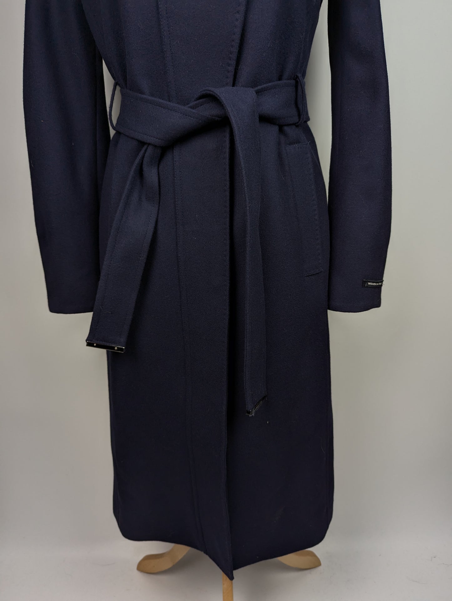 TED BAKER Icombi Funnel Neck Wool Blend Coat - Navy