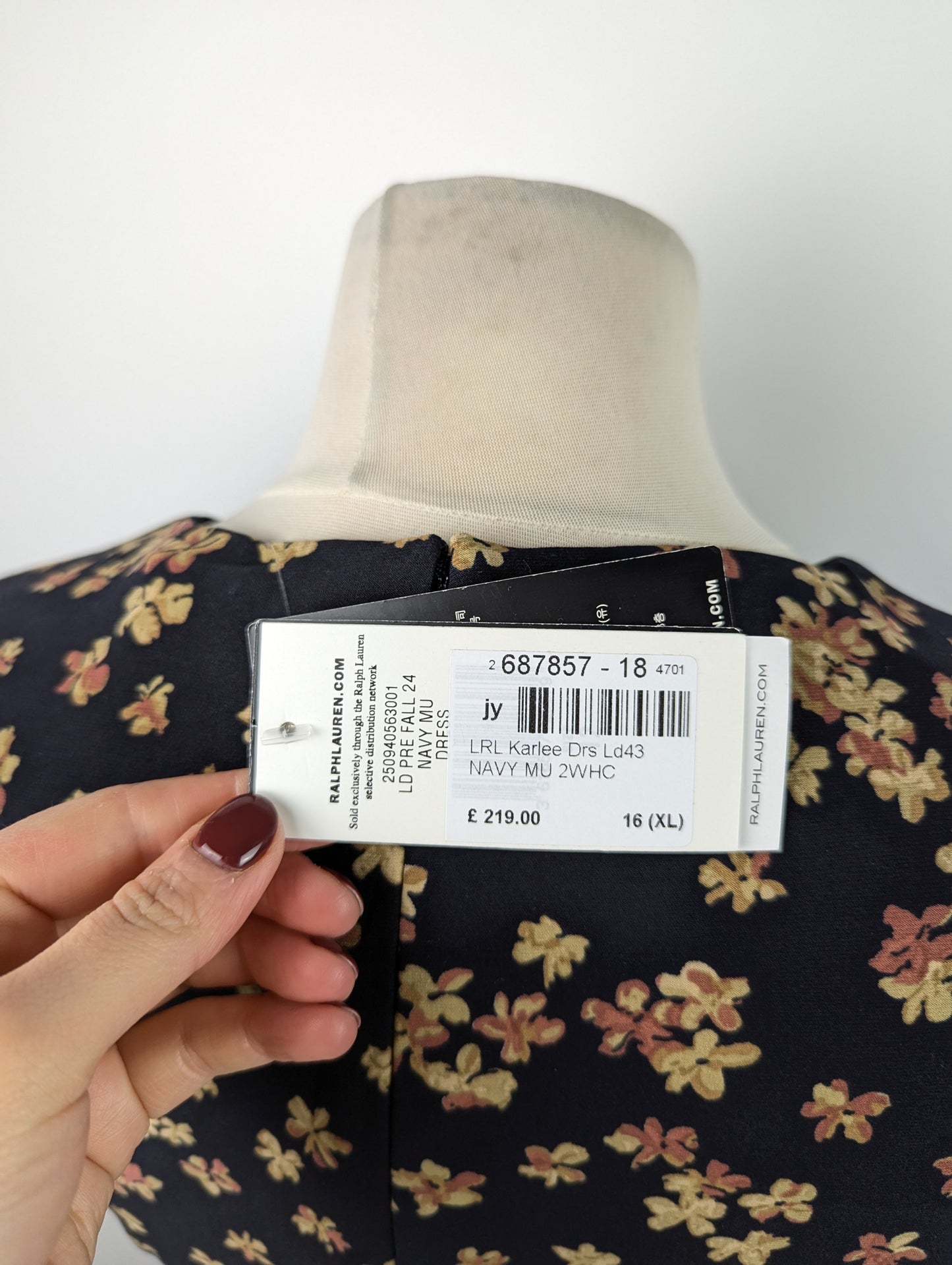 Lauren by Ralph Lauren Karlee Midi Dress - Navy / Brown