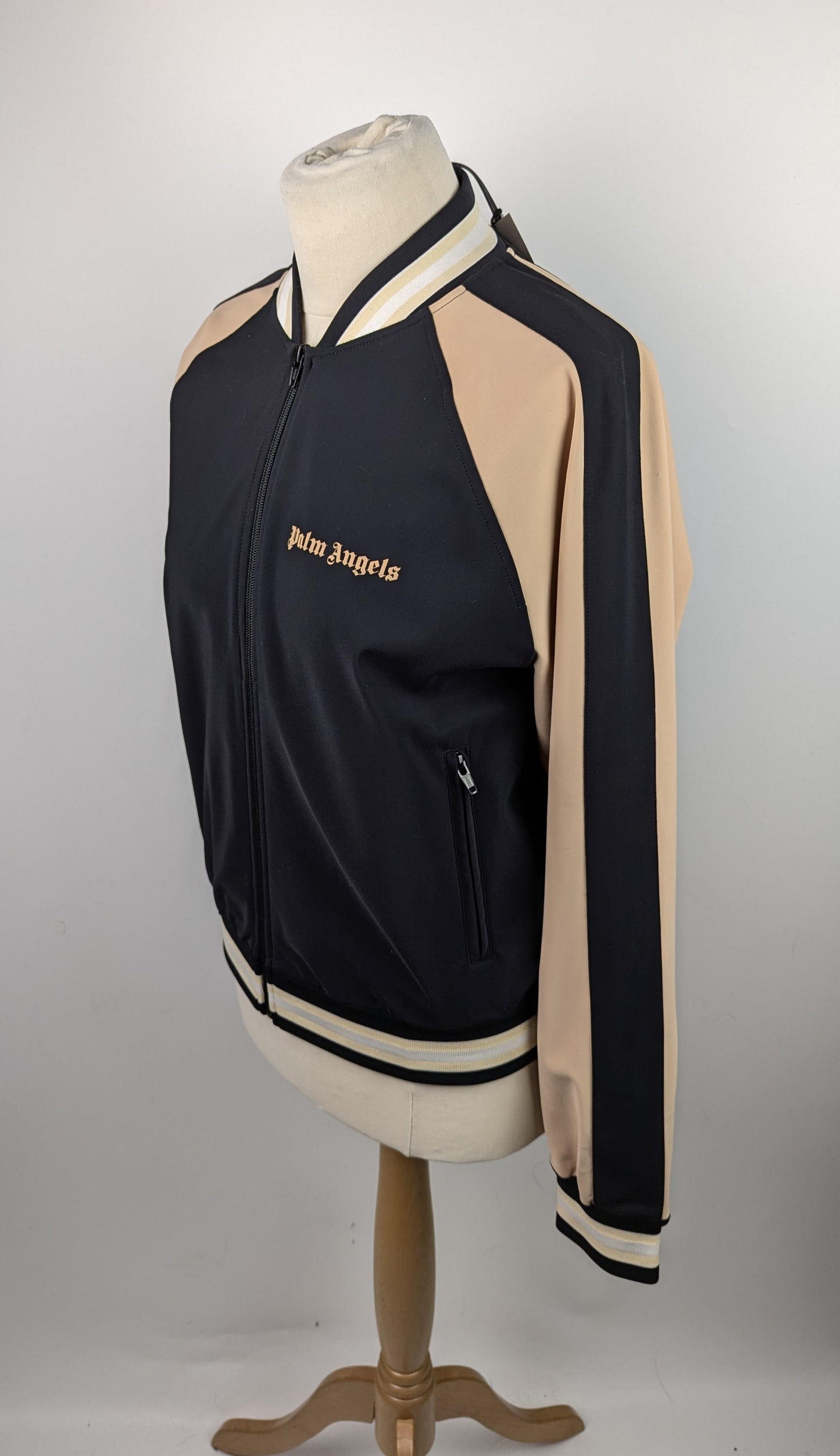 PALM ANGELS Track Bomber Jacket - Black / Nude