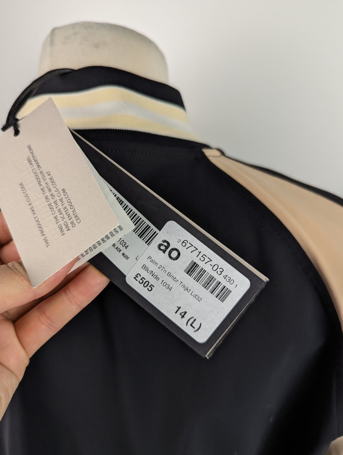 PALM ANGELS Track Bomber Jacket - Black / Nude