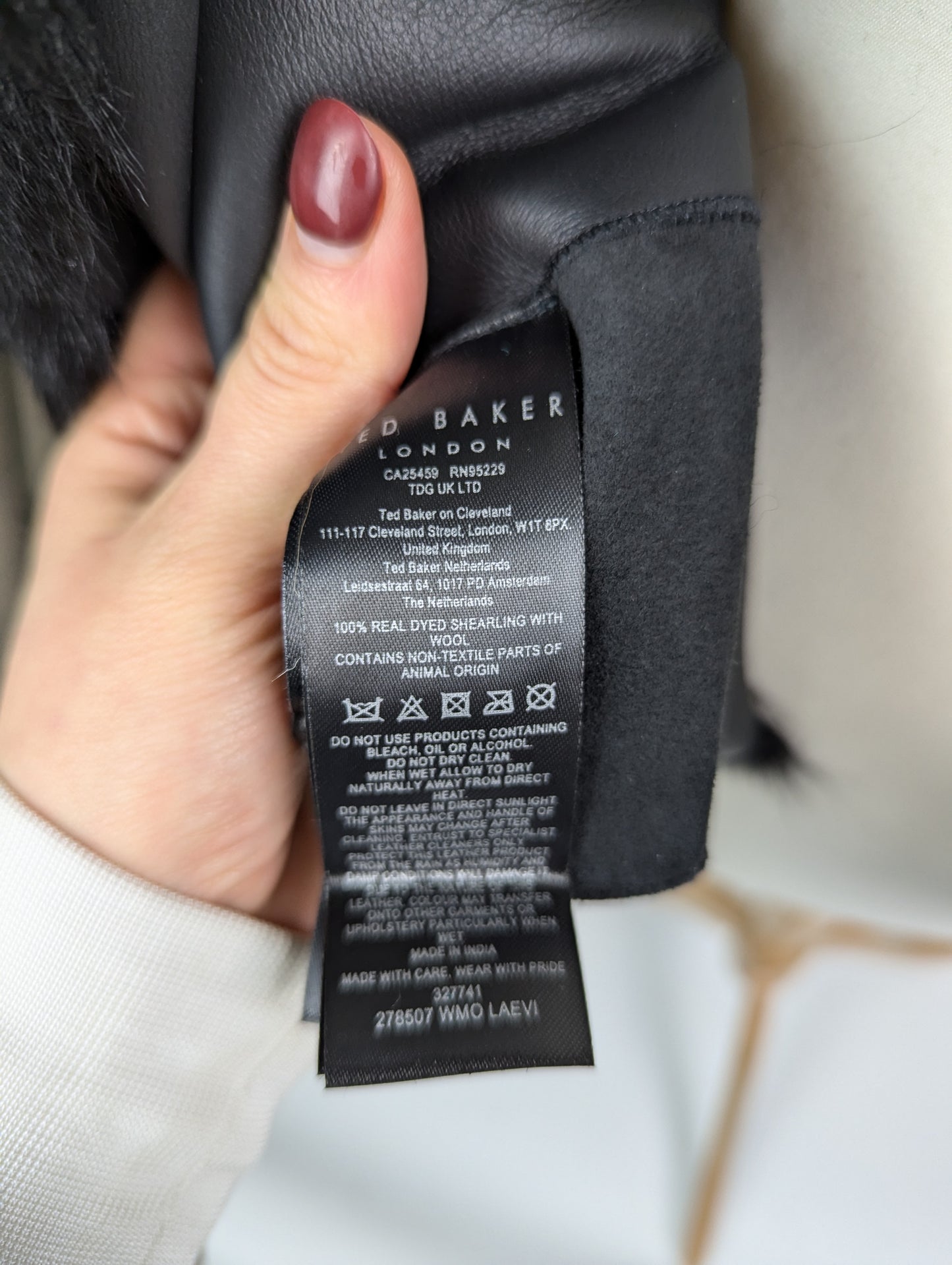 Ted Baker Laevi Reversible Shearling Jacket - Black