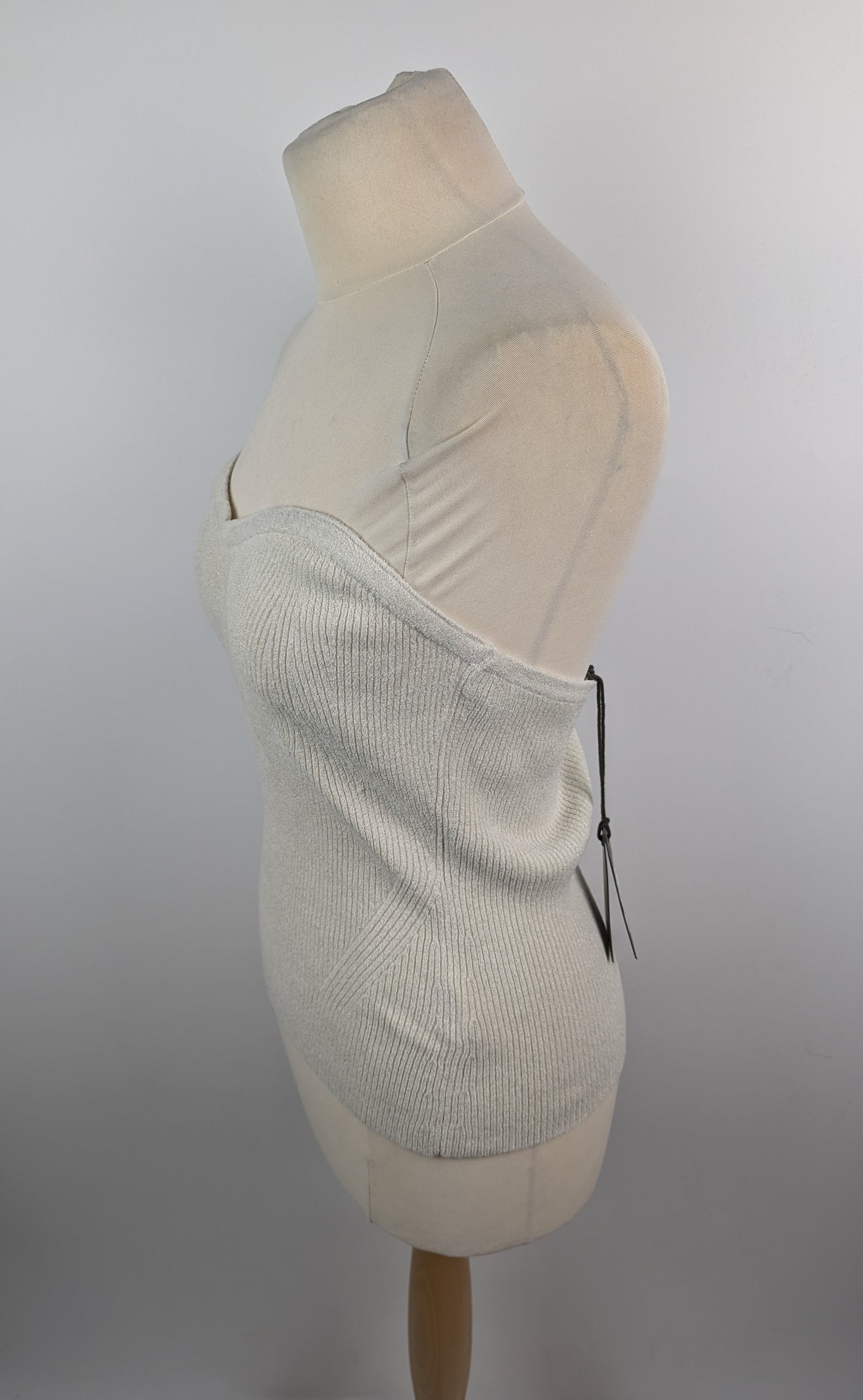 ALLSAINTS Loleatta Bandeau Top - Chalk White / Silver