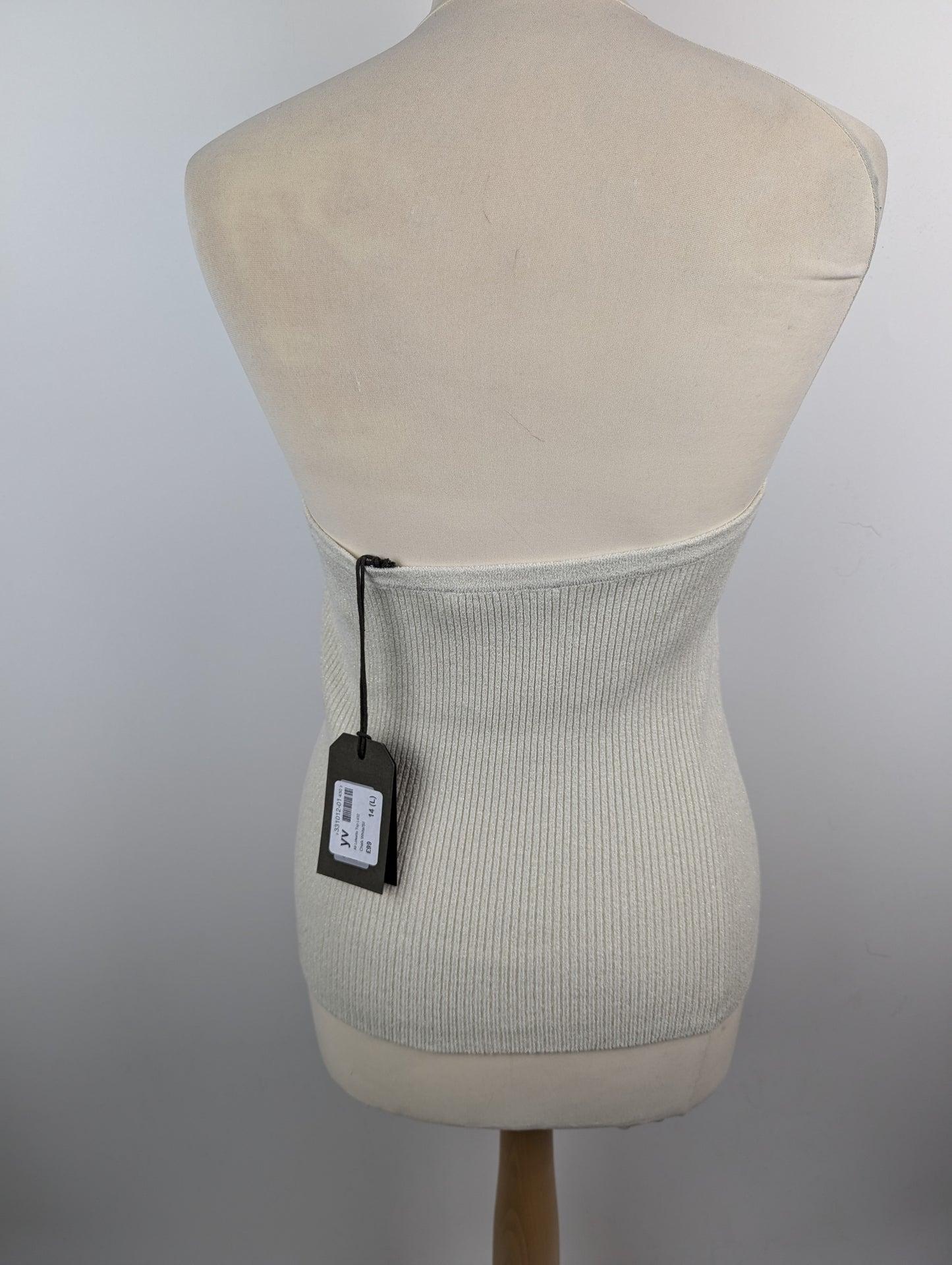 ALLSAINTS Loleatta Bandeau Top - Chalk White / Silver