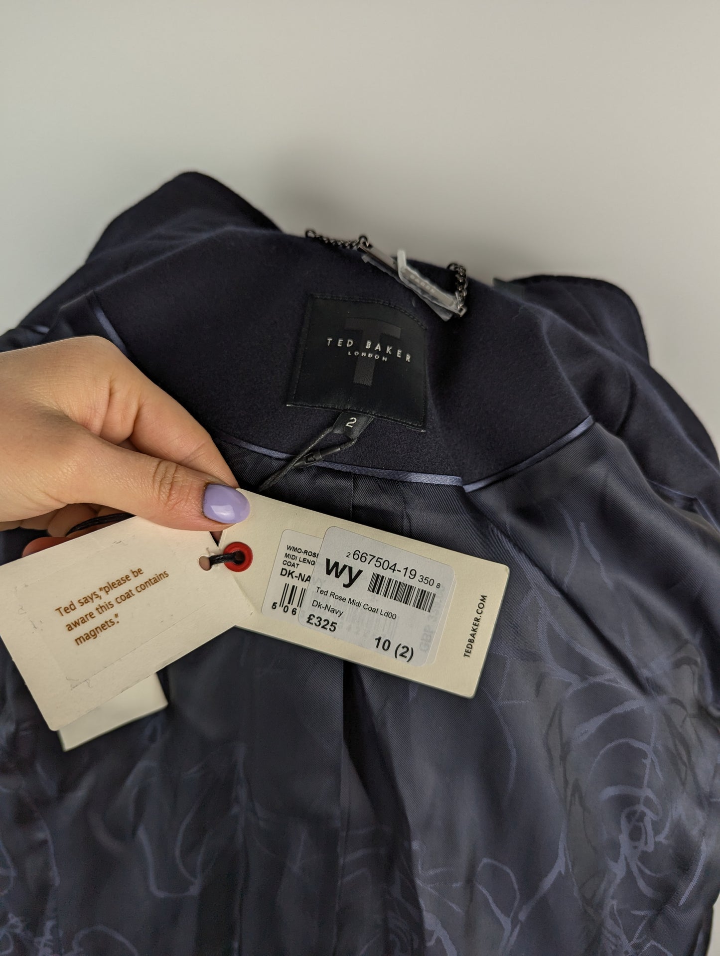 Ted Baker Womens Rose Wool Jacket - Dark Navy