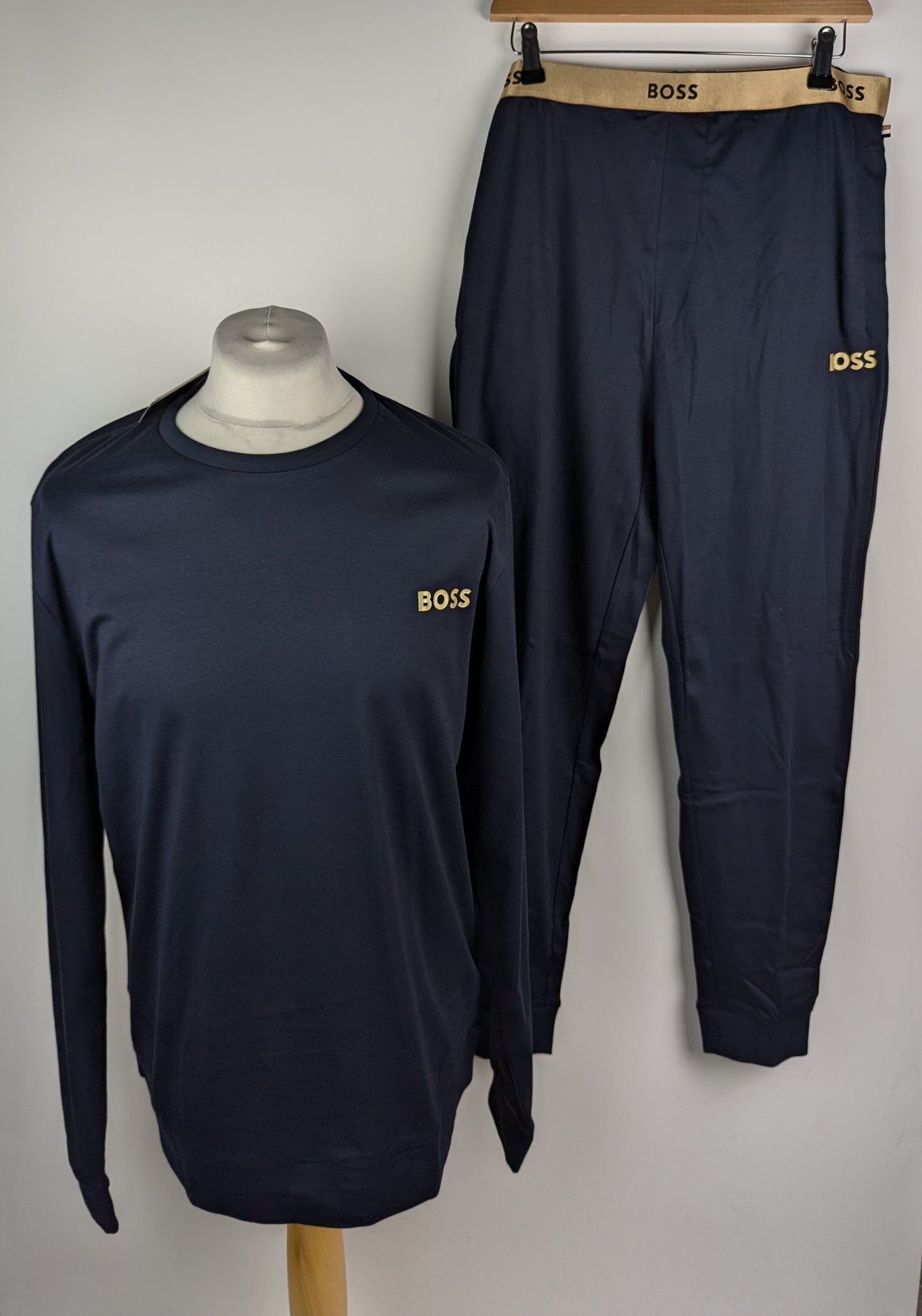 BOSS Gift Long Pyjama Set - Navy / Gold