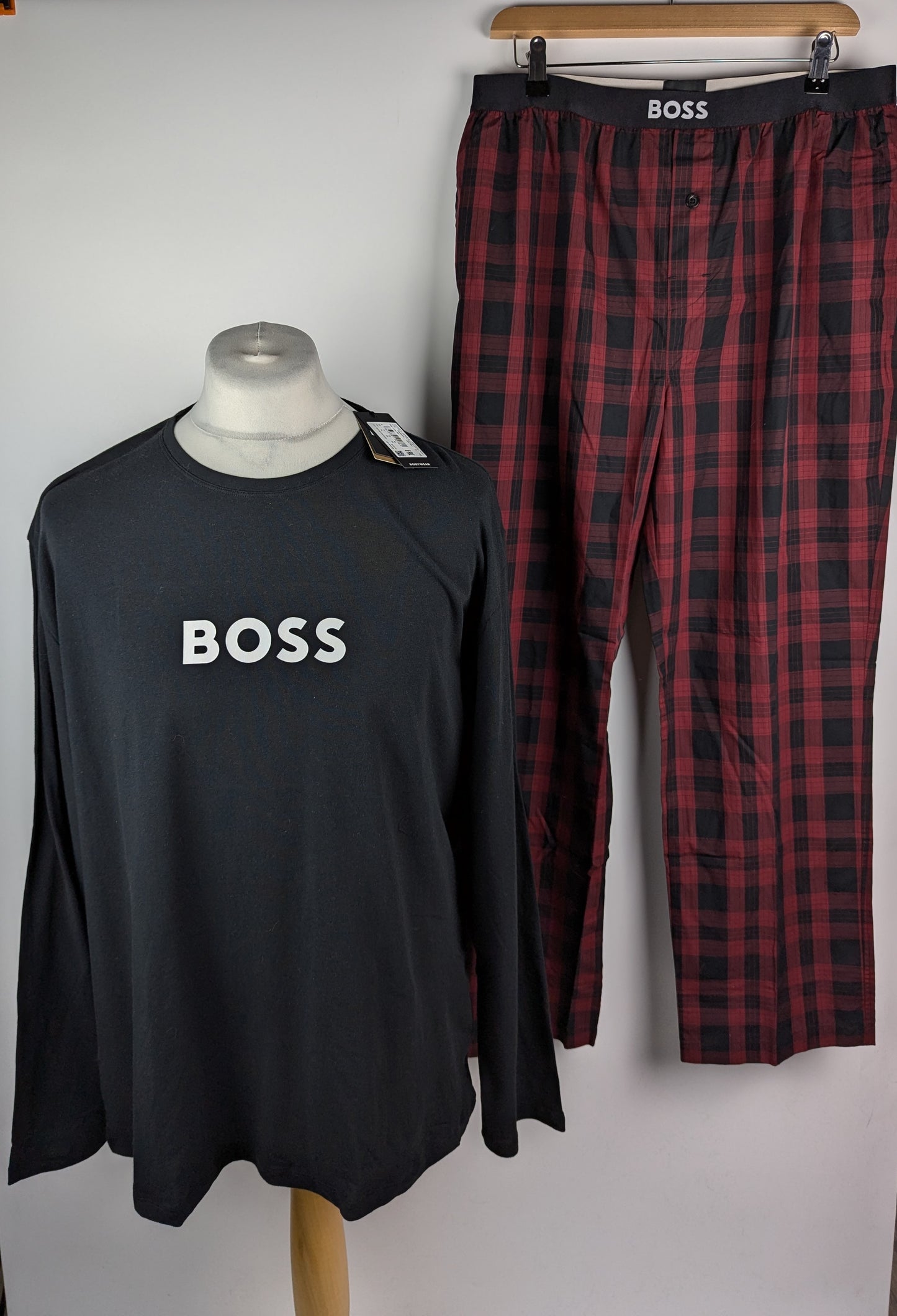 BOSS Easy Long Pyjama Set - Black / Red