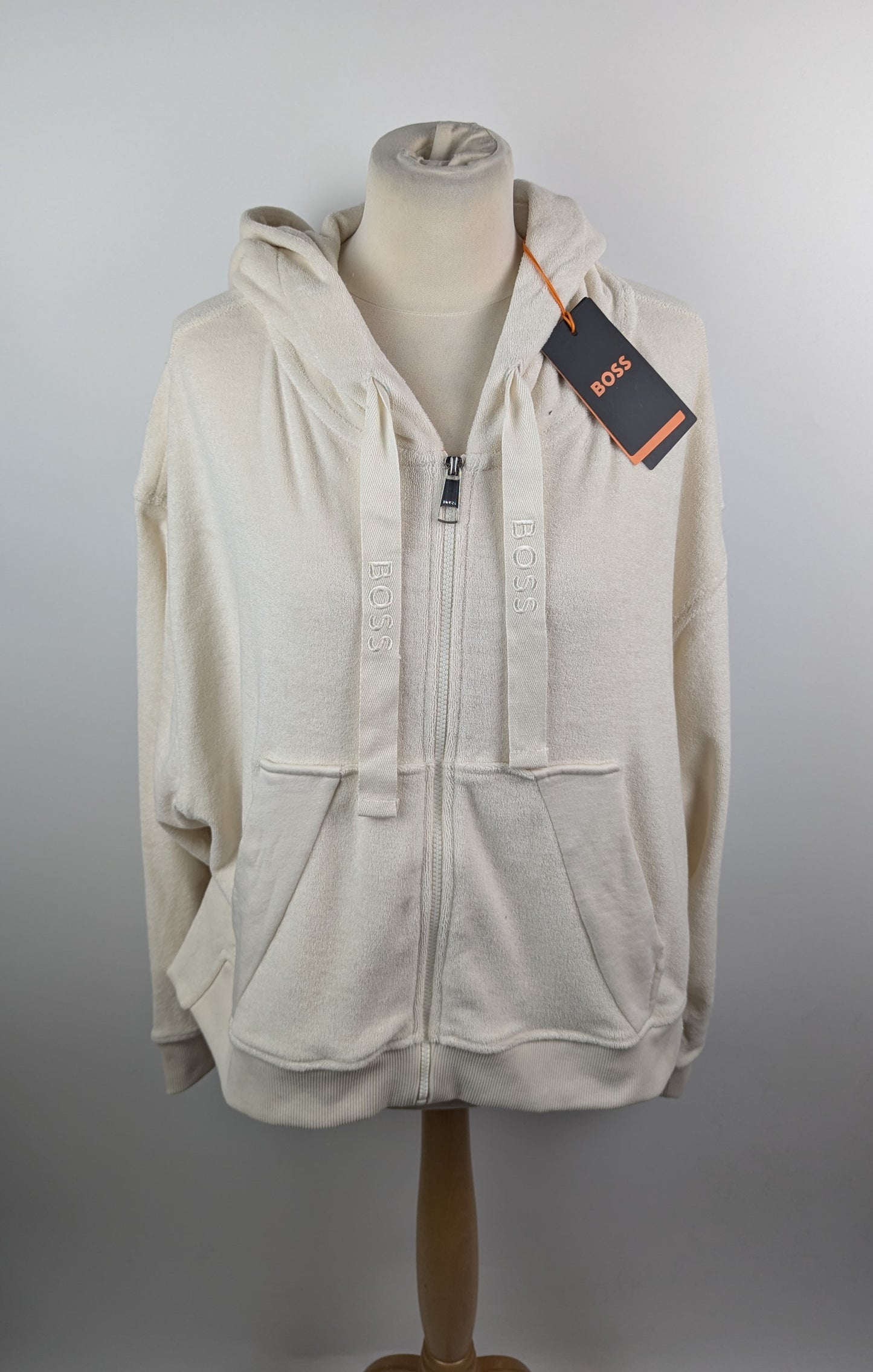 Boss Evacanza Zip Up Hoodie - Open White