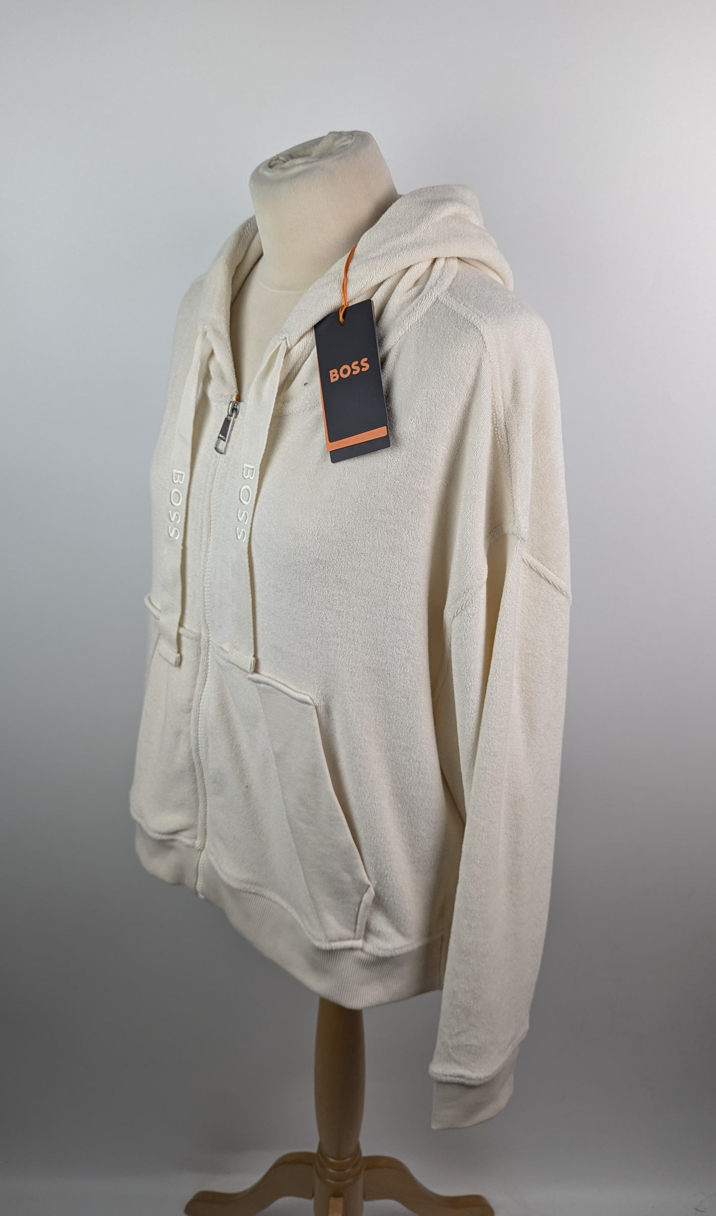Boss Evacanza Zip Up Hoodie - Open White