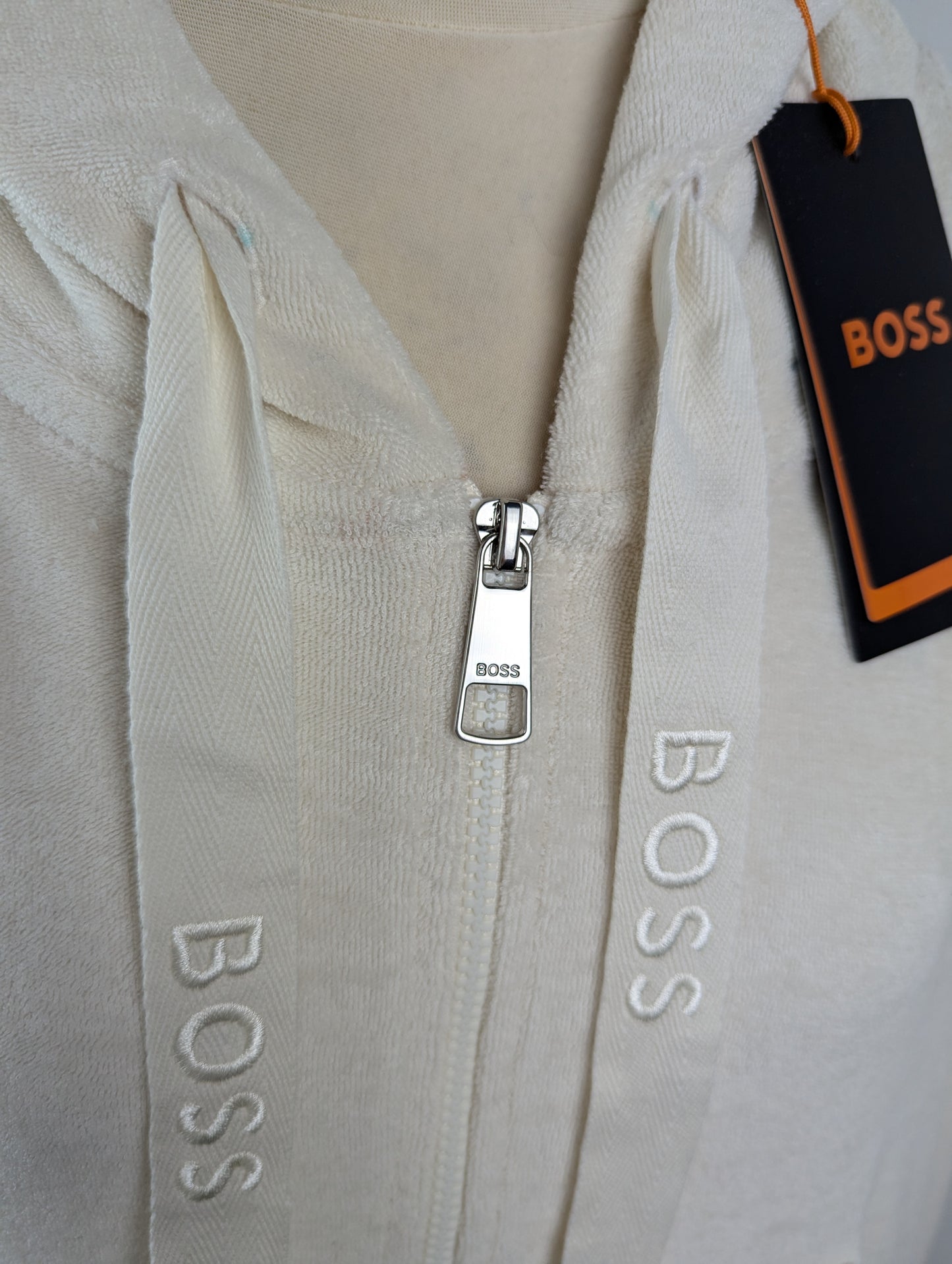Boss Evacanza Zip Up Hoodie - Open White