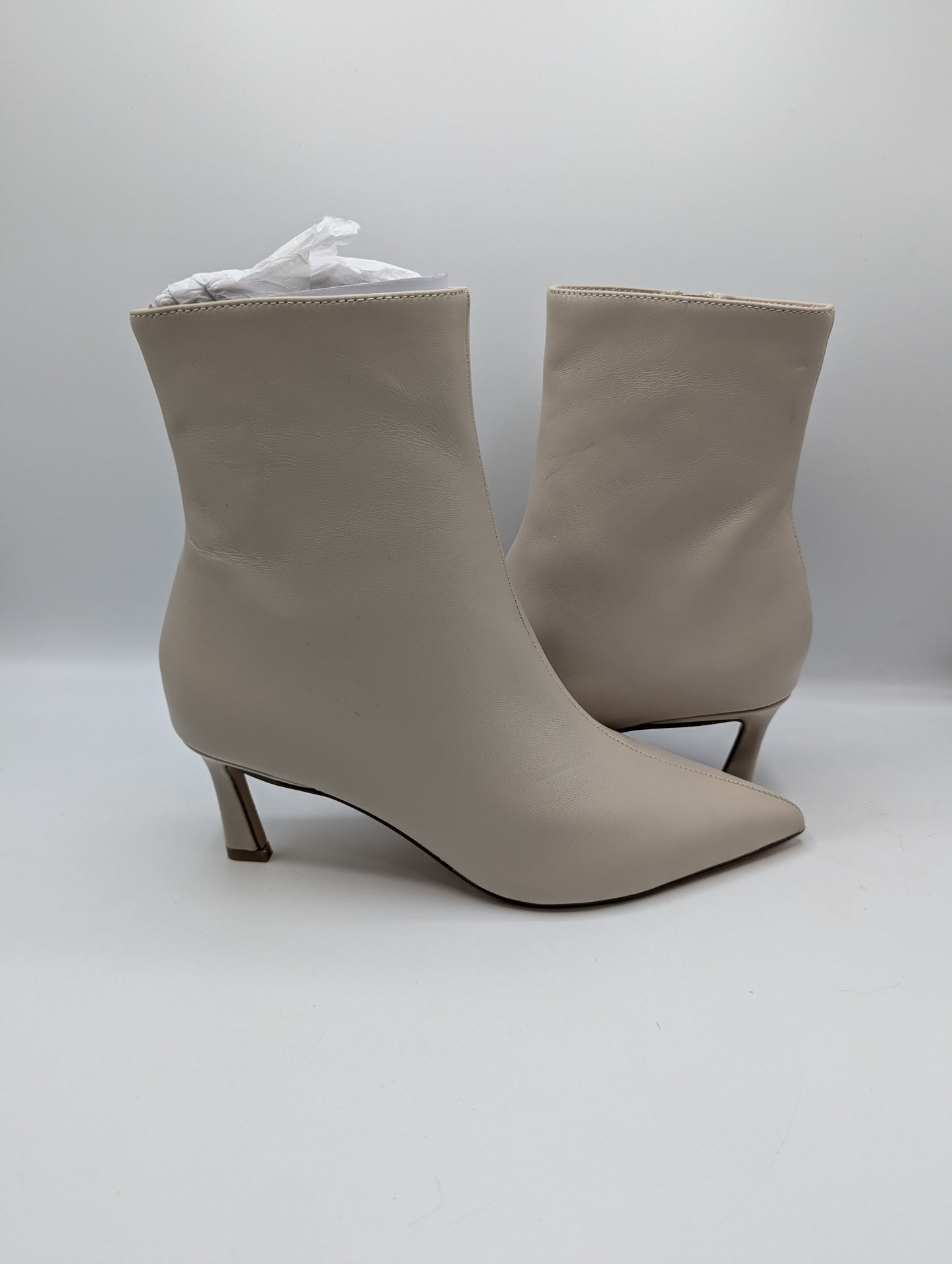 Steve Madden Lulah Heeled Ankle Boots Womens - Bone Leather
