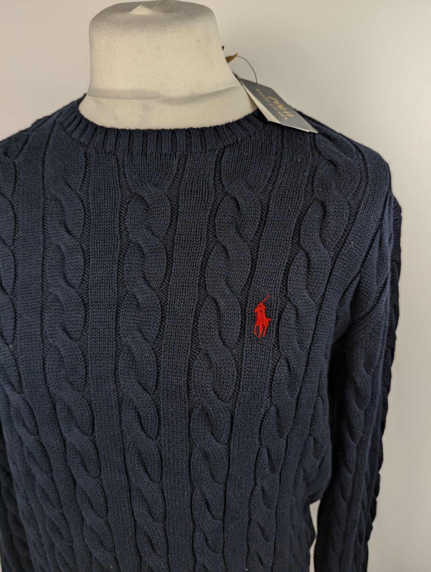 POLO RALPH LAUREN Mens Cable Knit Jumper - Blue