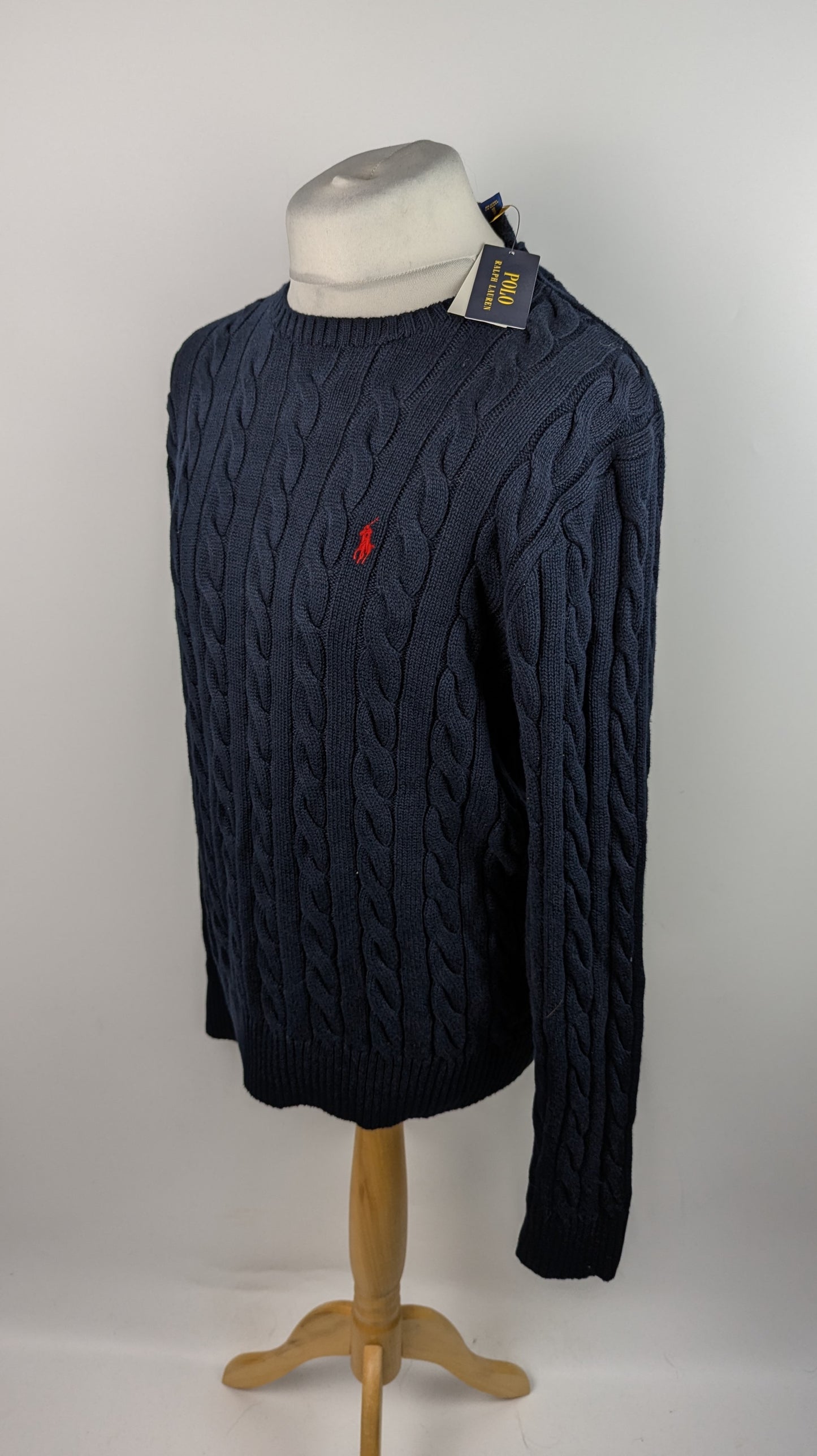 POLO RALPH LAUREN Mens Cable Knit Jumper - Blue